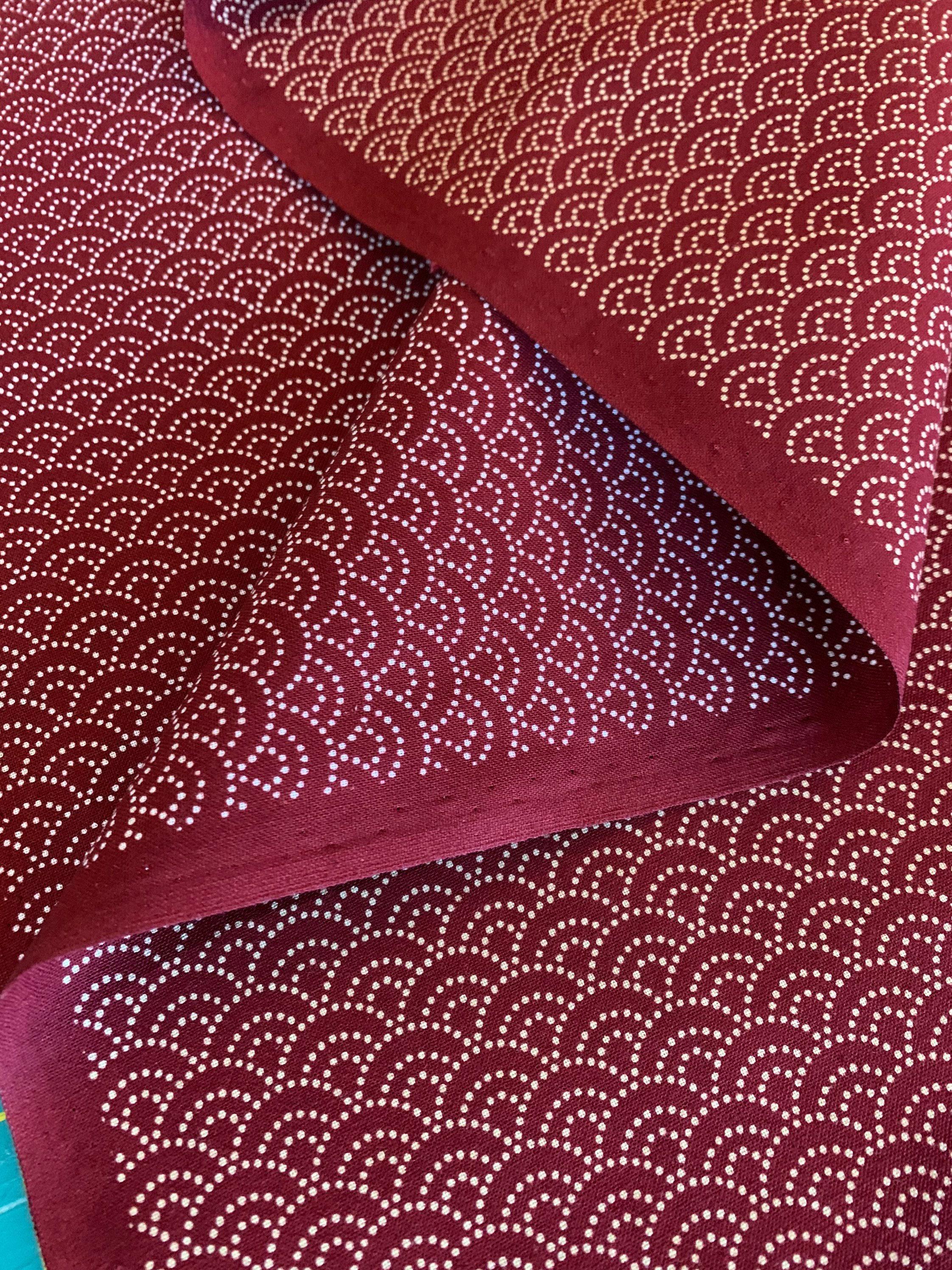 Sevenberry - Dotted Waves Cotton Fabric - Cherry Red