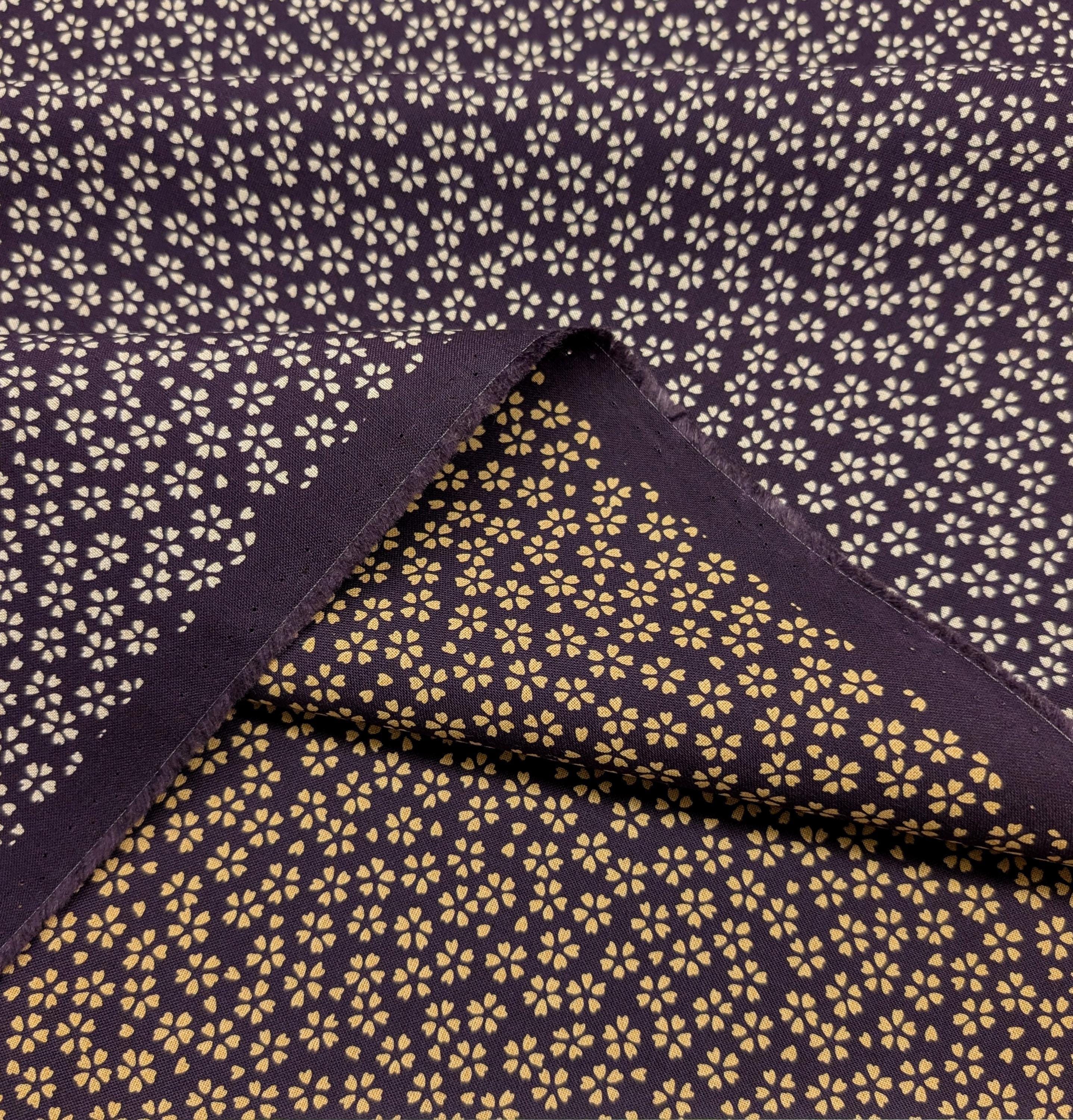 Sakura Cherry Blossom Sevenberry Japanese cotton fabric 88222-1-12 purple & beige