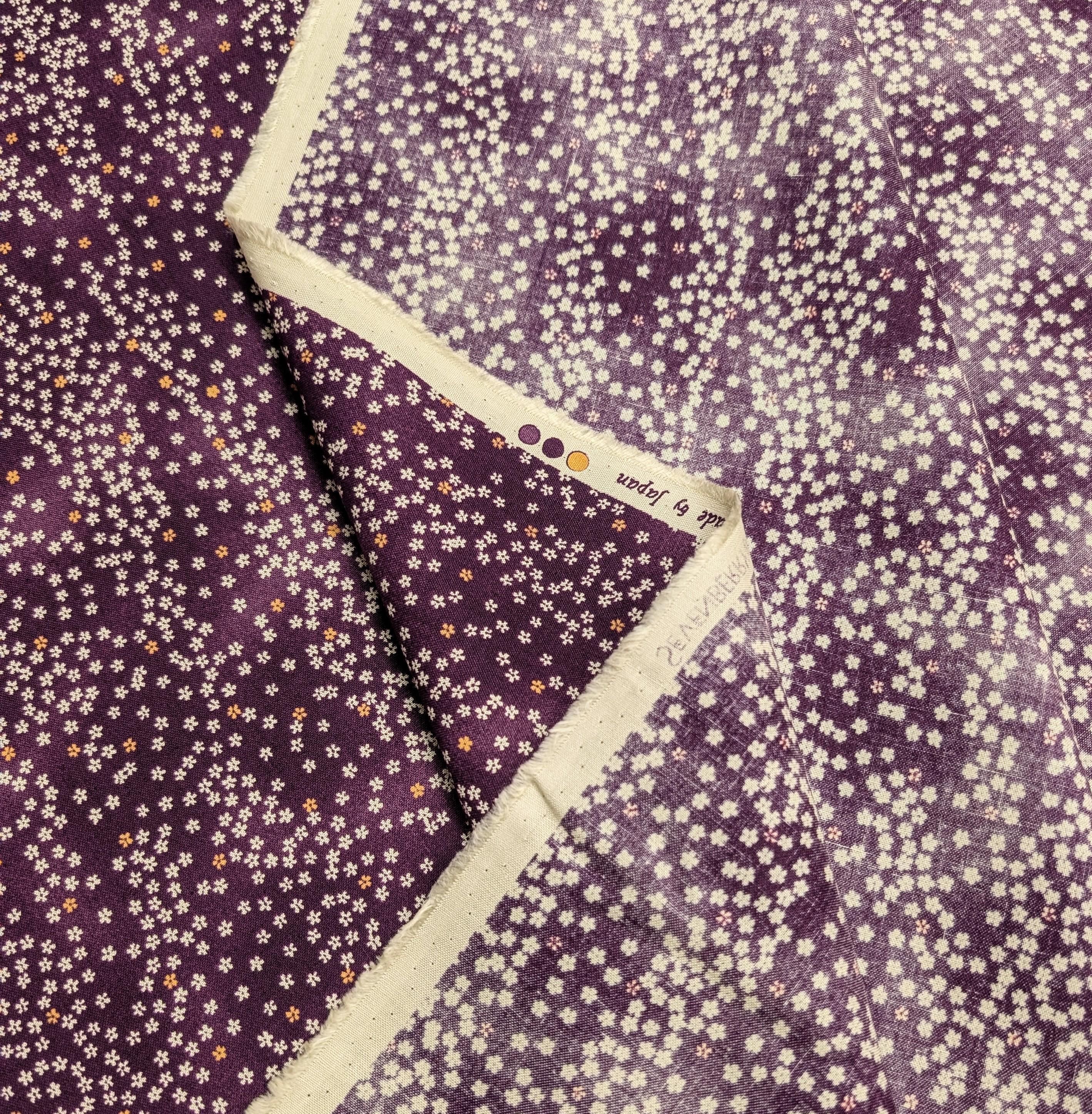 NEW Cherry Blossom Sky Sevenberry Japanese cotton fabric 88234-2-5 purple