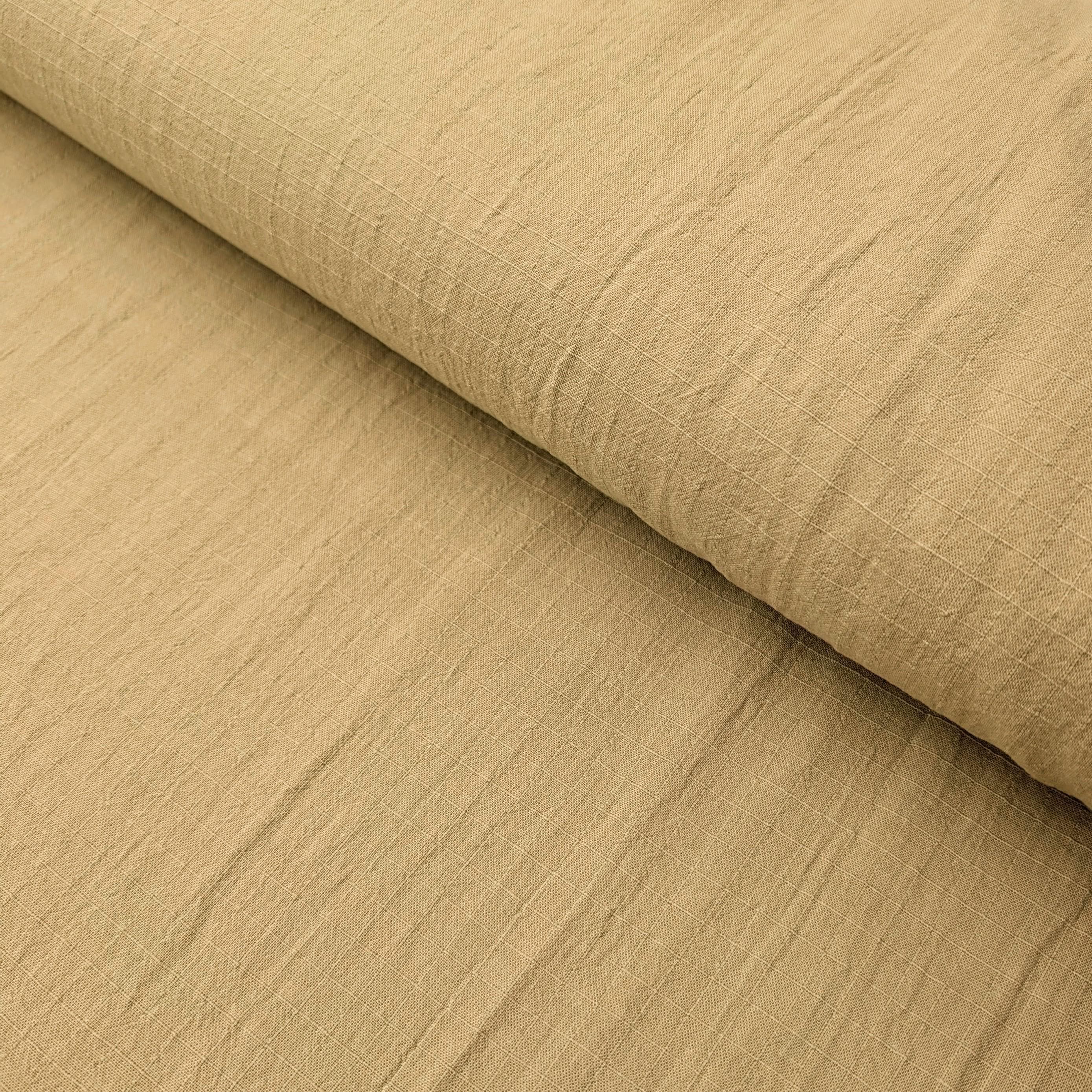 NEW Soft Gridded Dobby Cosmo Japanese cotton linen fabric AD-5747 51 khaki