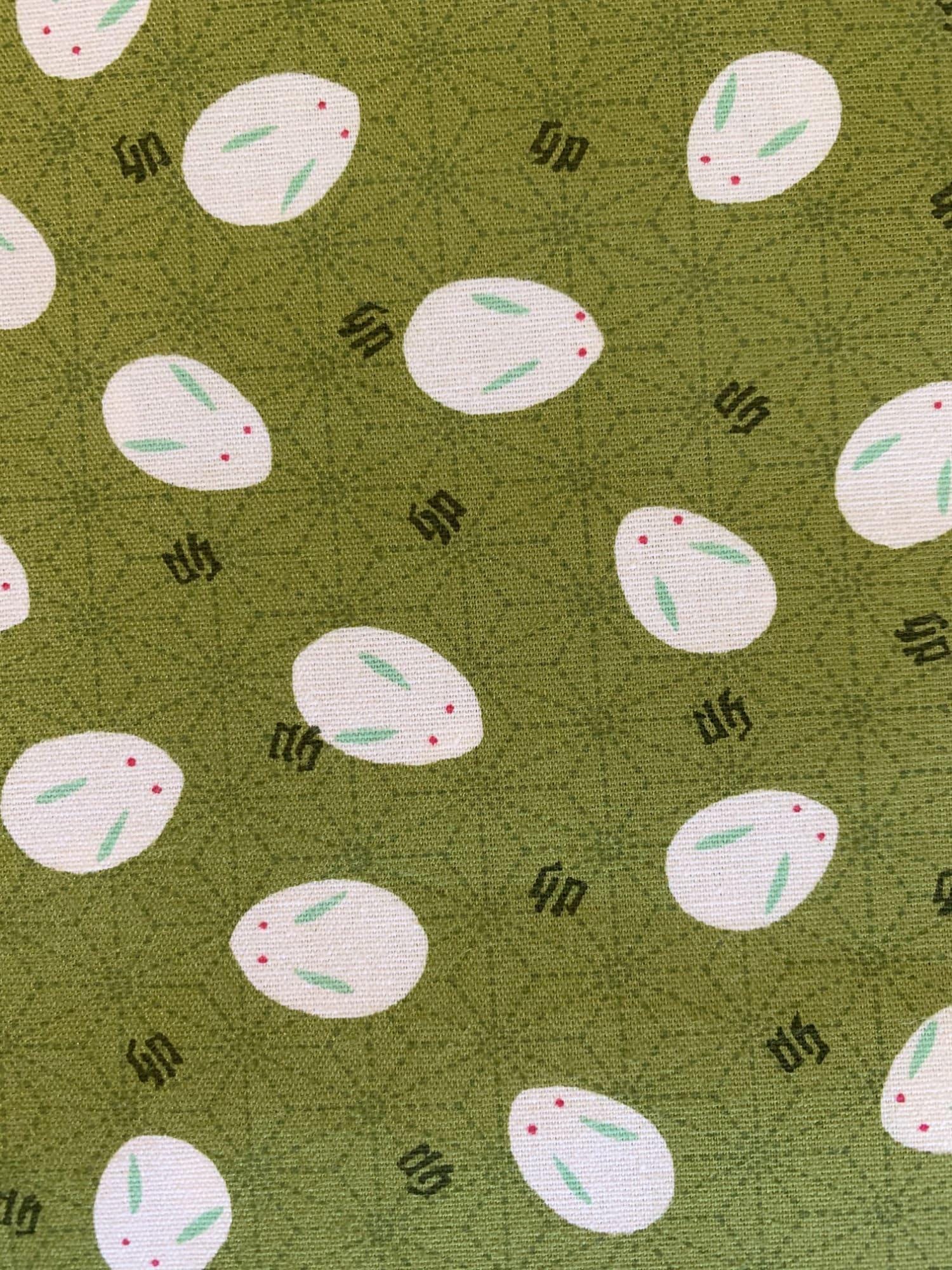 Yamaoka - Slipper Bunnies Cotton Fabric - Green