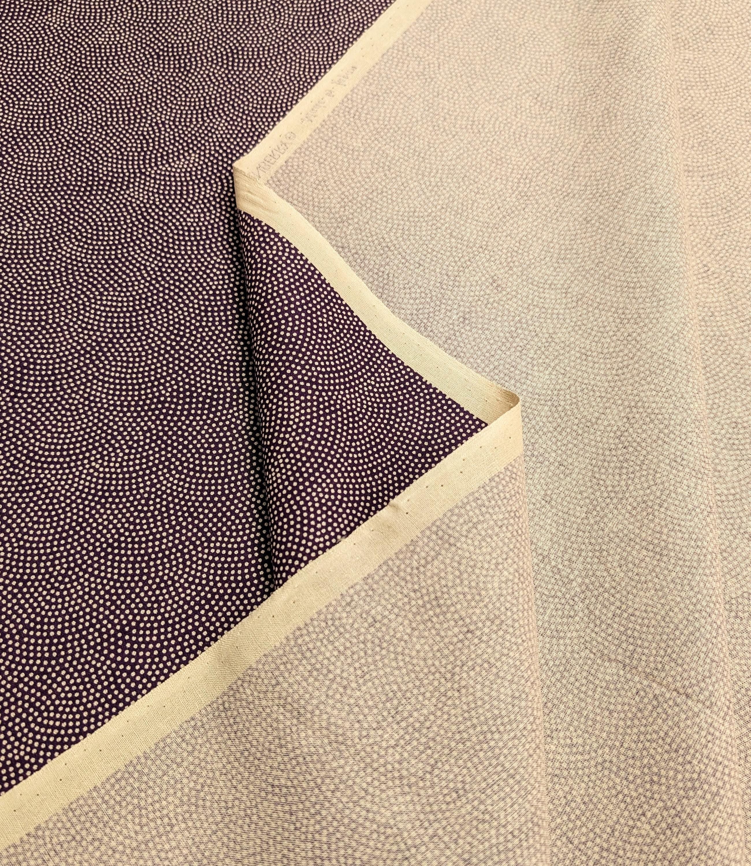 Sevenberry Same-Komon (Shark Skin) Japanese cotton fabric 88222-10-7 beige & purple