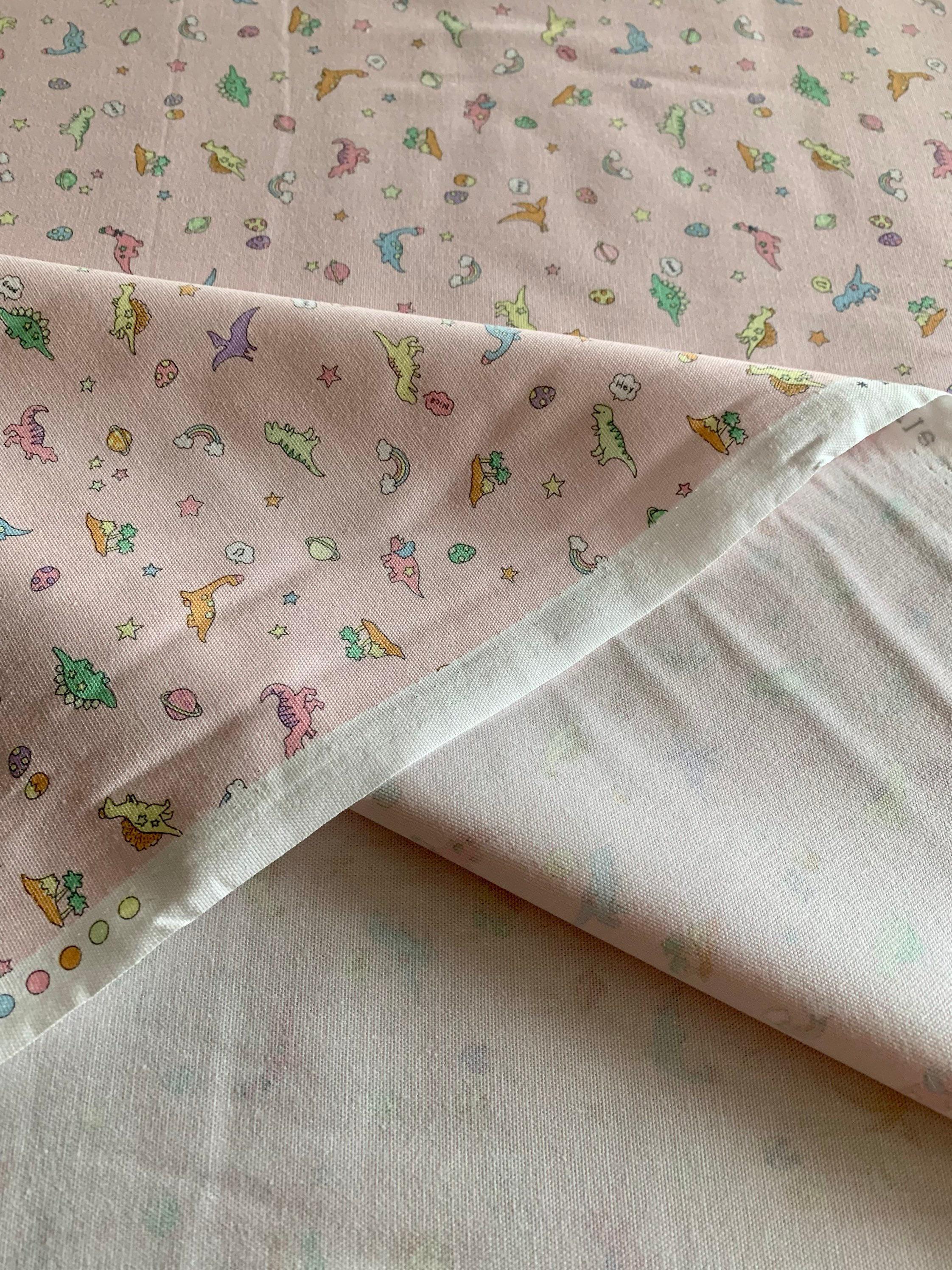 Kokka - Tiny Dinosaurs Trèfle Cotton Oxford - Pink