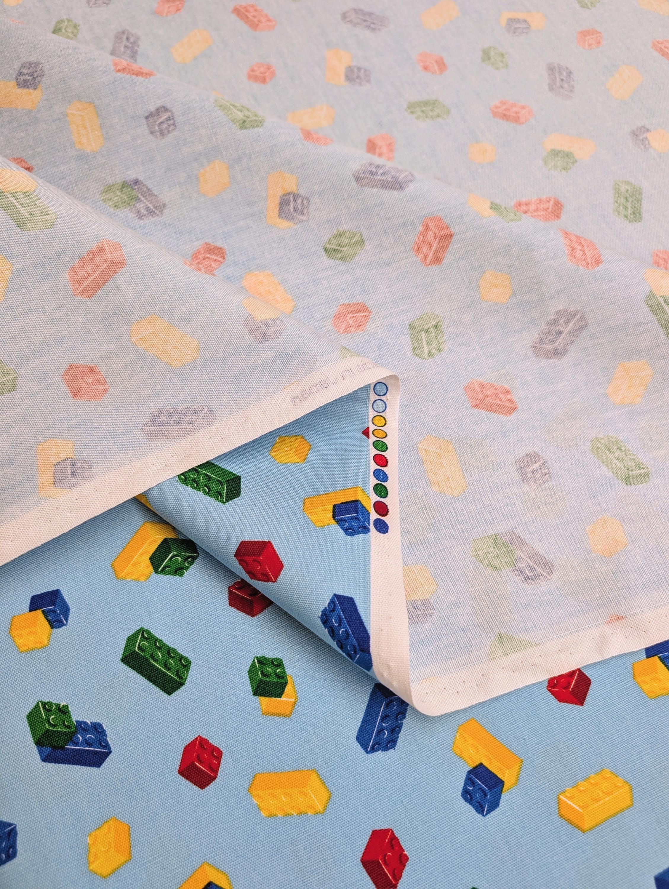 Hishiei - Building Blocks Cotton Oxford Canvas - Blue