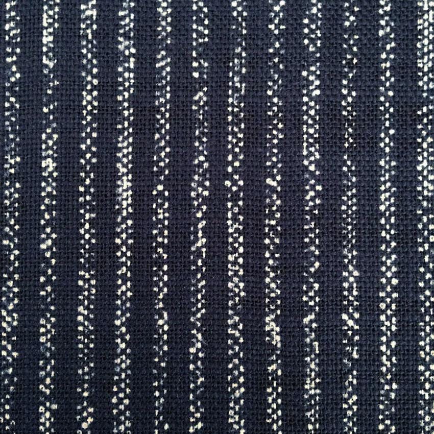 Sevenberry - Rustic Stripe Cotton Fabric - Navy Blue