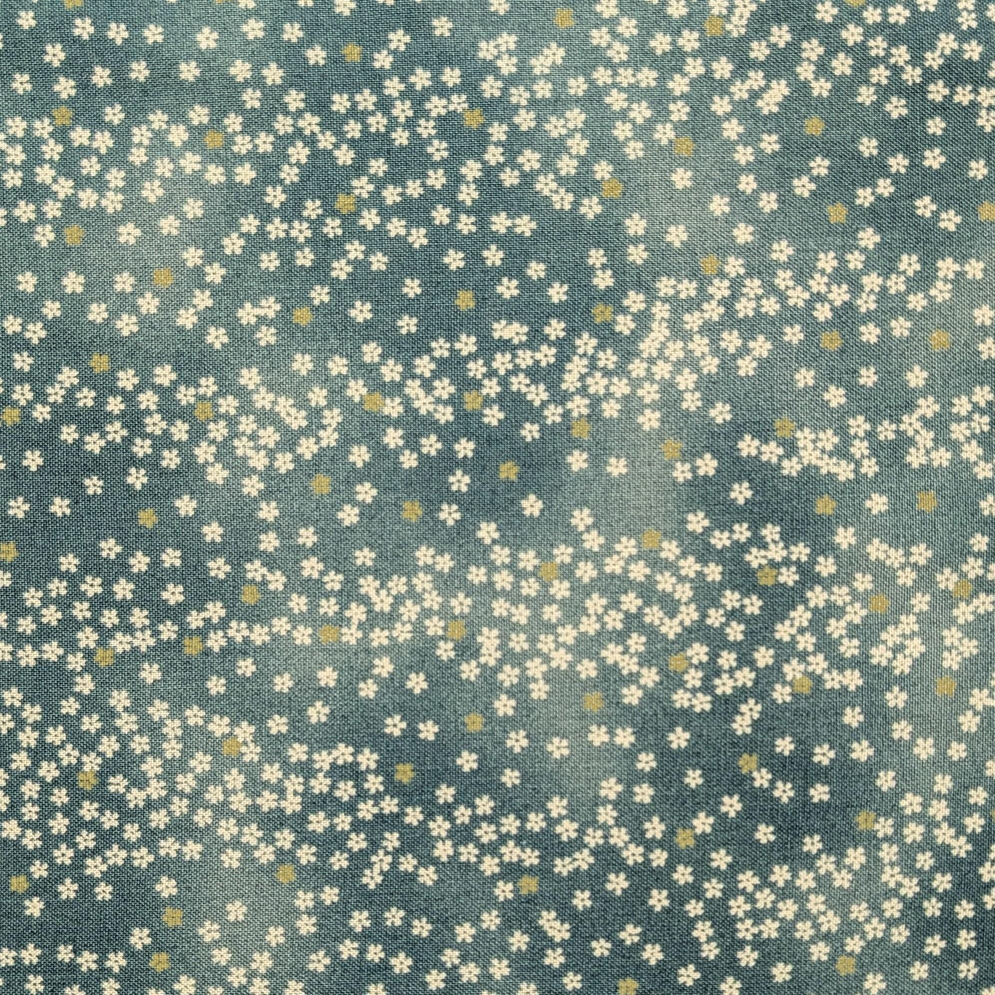 NEW Cherry Blossom Sky Sevenberry Japanese cotton fabric 88234-2-3 teal