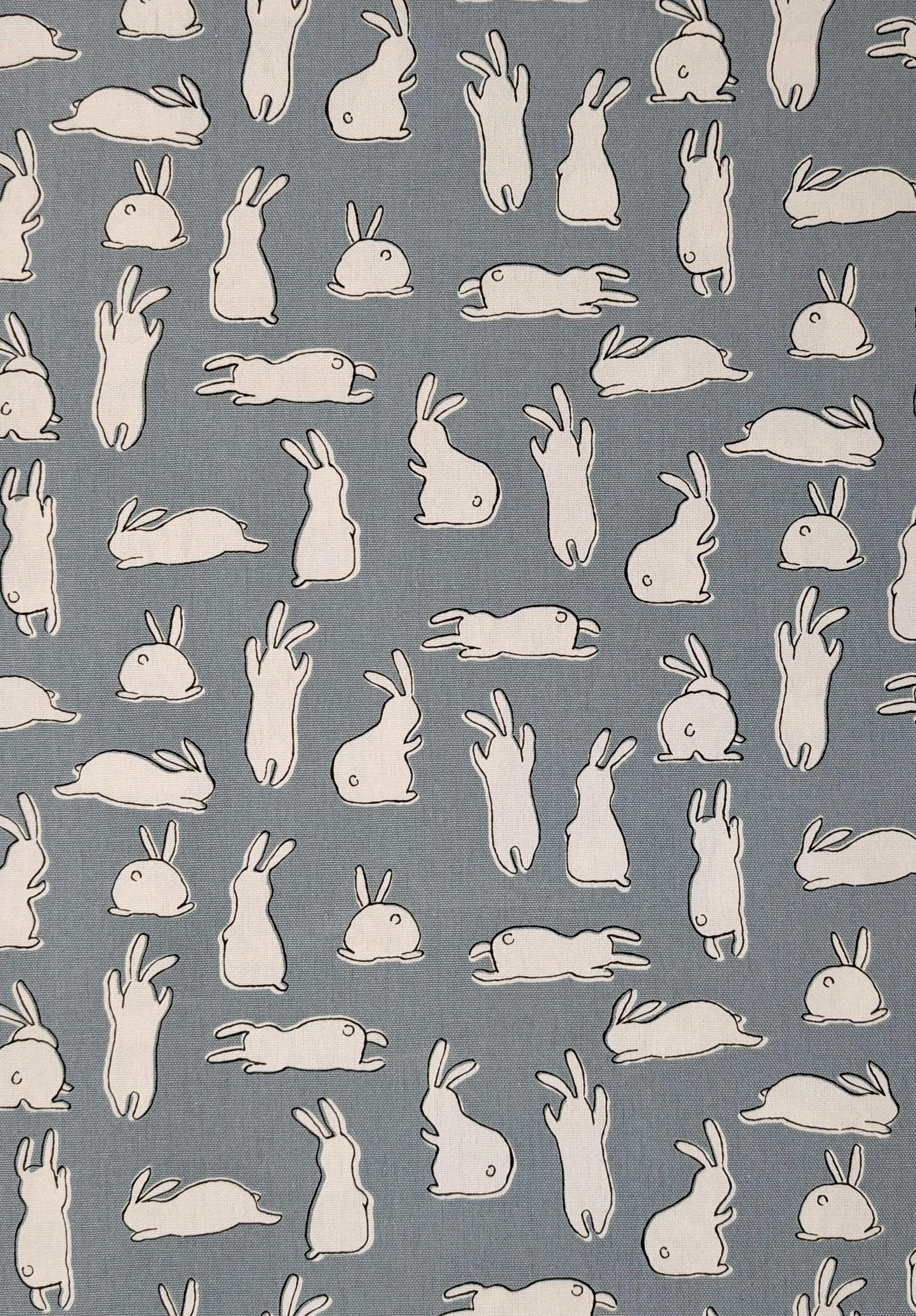Hishiei - White Rabbits Cotton Oxford - Blue