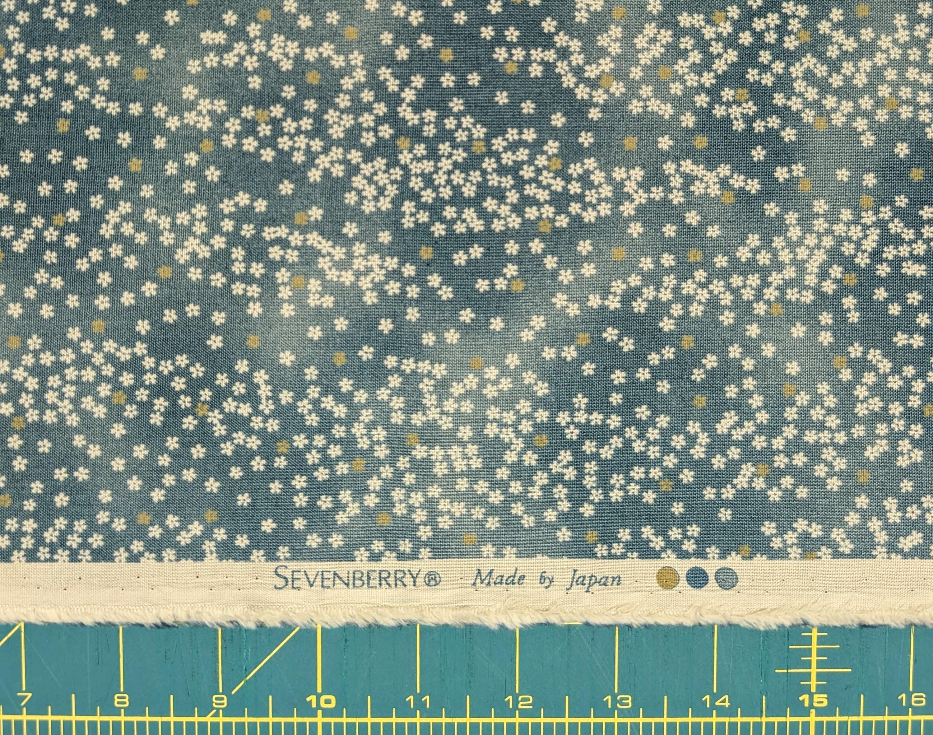 NEW Cherry Blossom Sky Sevenberry Japanese cotton fabric 88234-2-3 teal