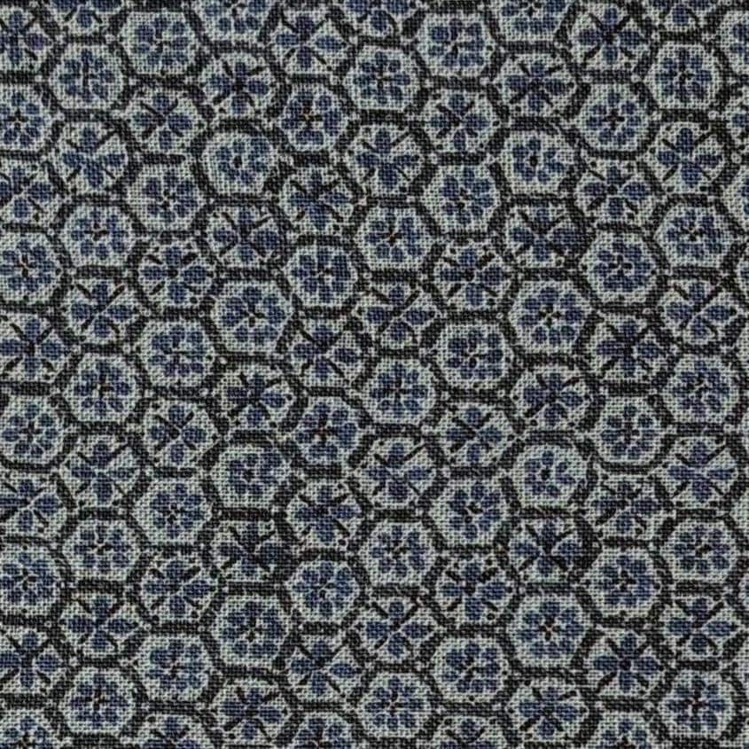 Sevenberry Rustic Geometry Japanese cotton fabric S-4222-1-2 blue gray