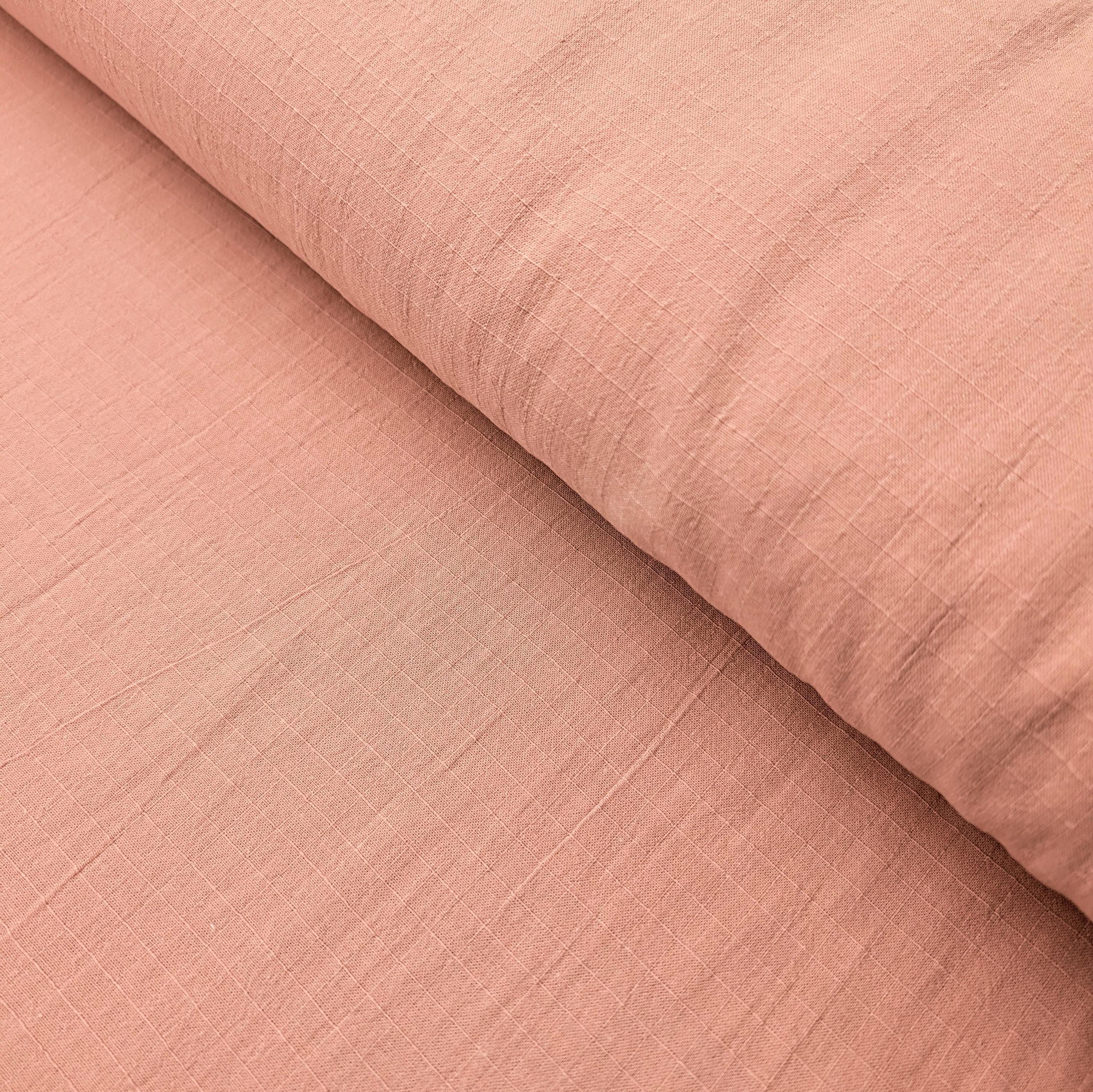NEW Soft Gridded Dobby Cosmo Japanese cotton linen fabric AD-5747 31 pale coral pink