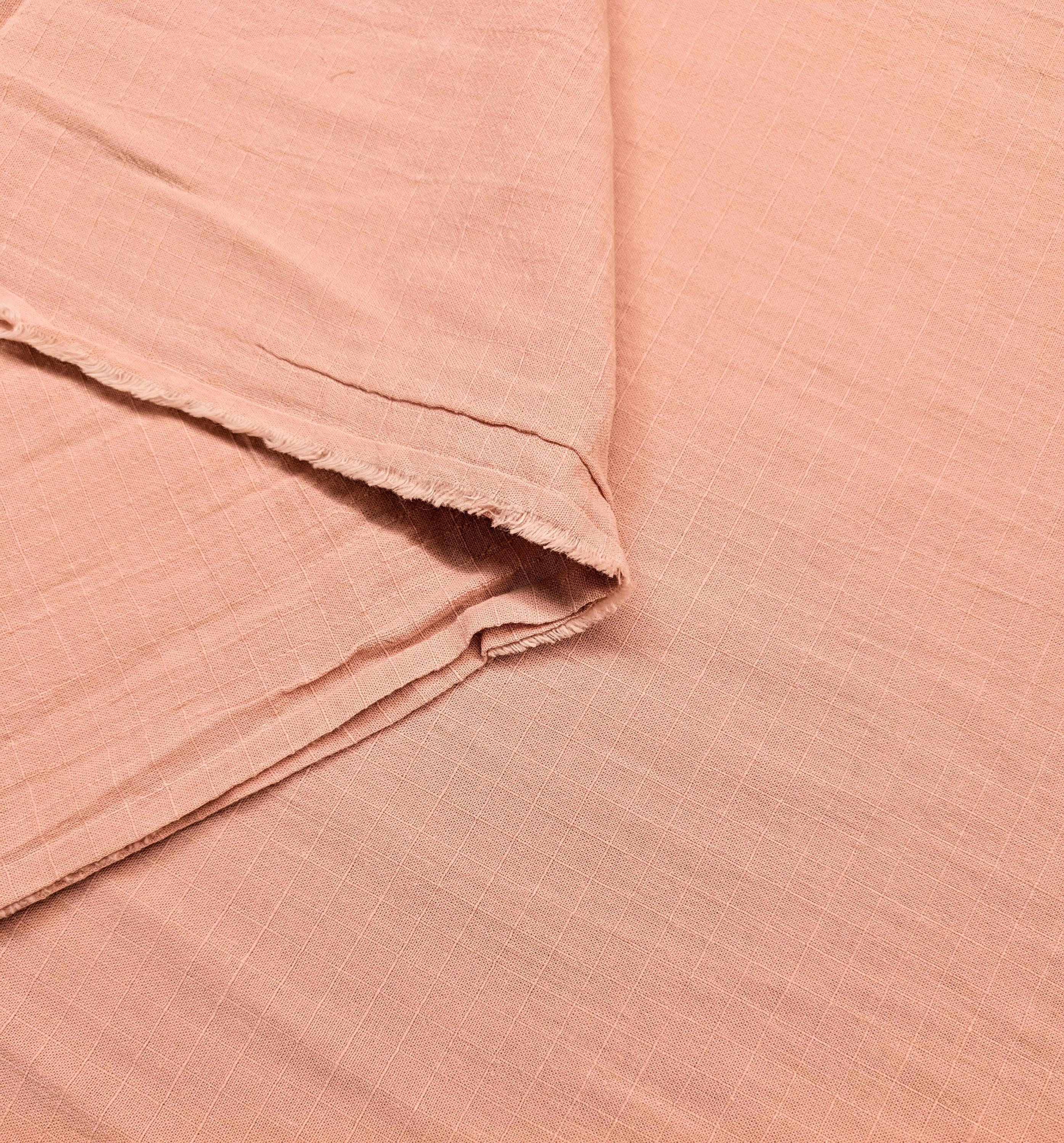 NEW Soft Gridded Dobby Cosmo Japanese cotton linen fabric AD-5747 31 pale coral pink