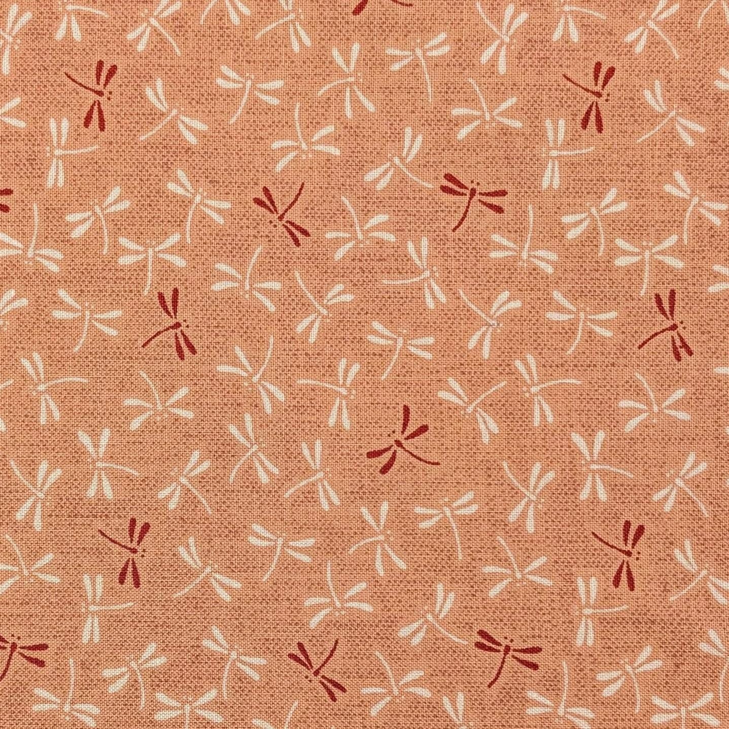 Dragonflies Sevenberry Japanese cotton fabric 88222-7-11 peach