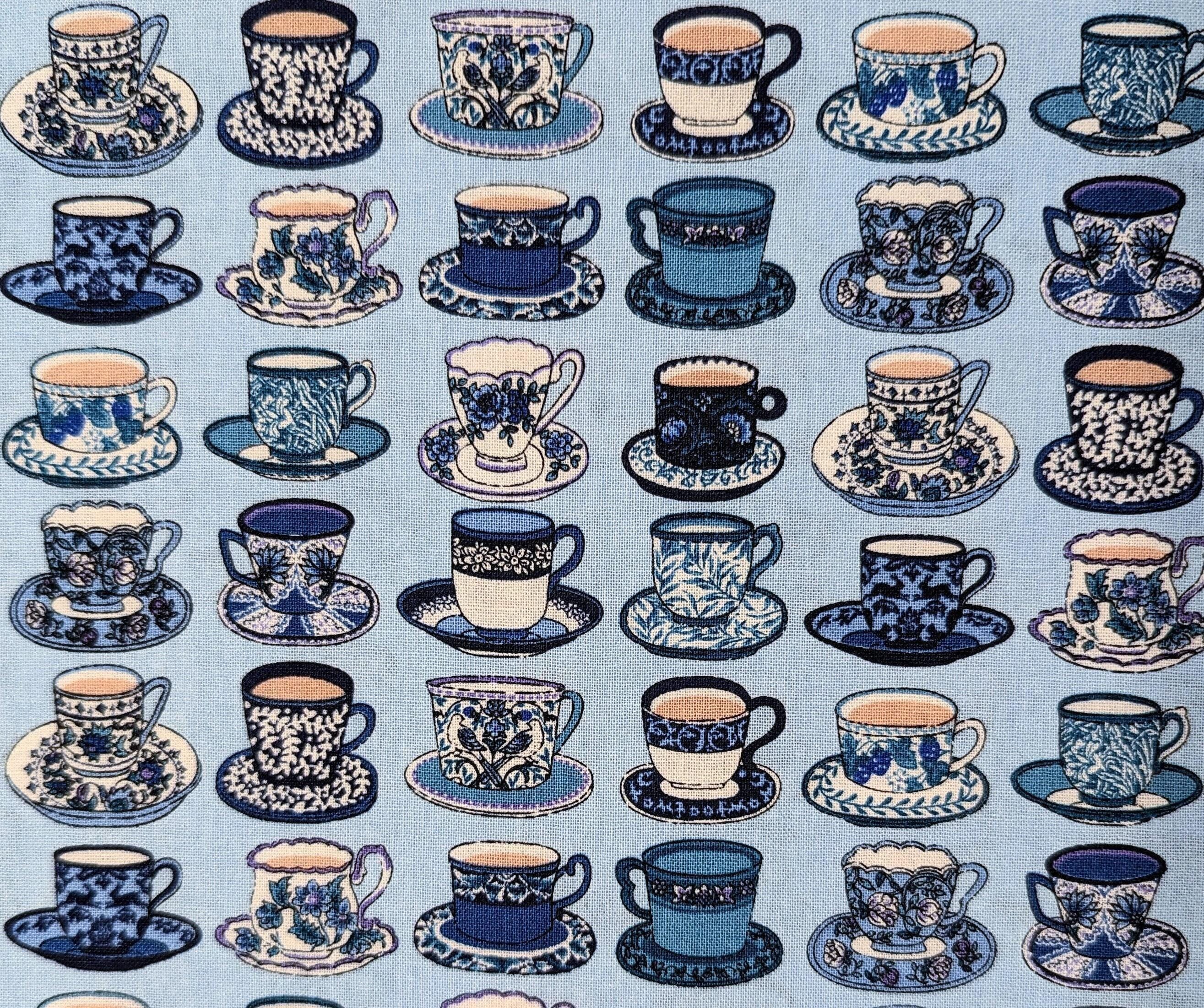 Senyo - Afternoon Tea Cotton Fabric - Blue