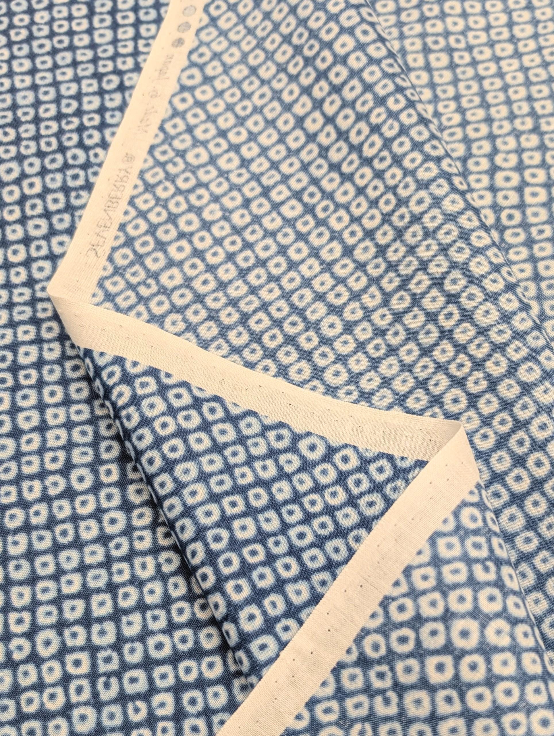 Sevenberry - Kanoko Printed Shibori-Style Collection Cotton Fabric - Light Blue