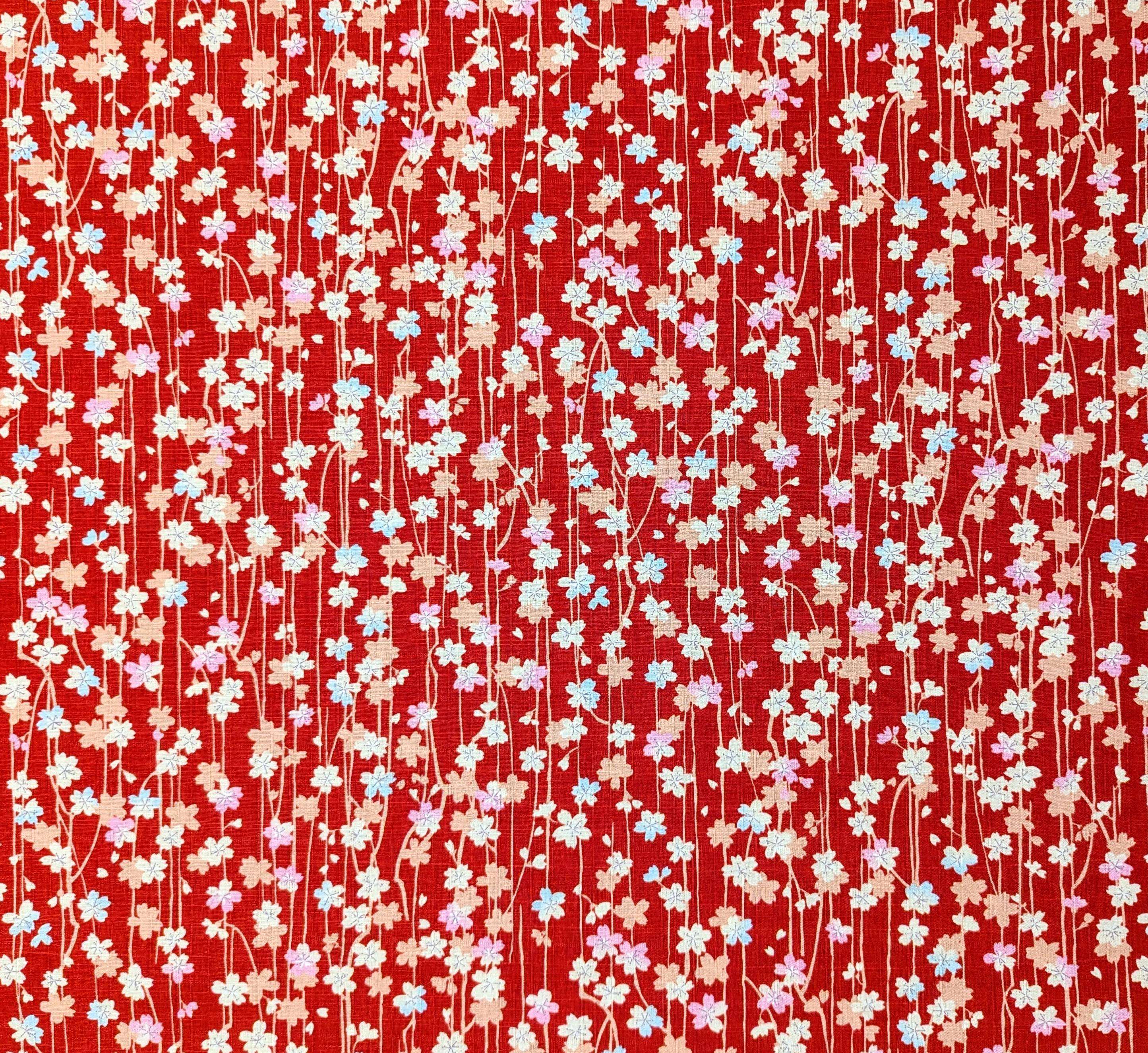 Hokkoh - Cherry Blossom Streams Cotton Dobby - Red