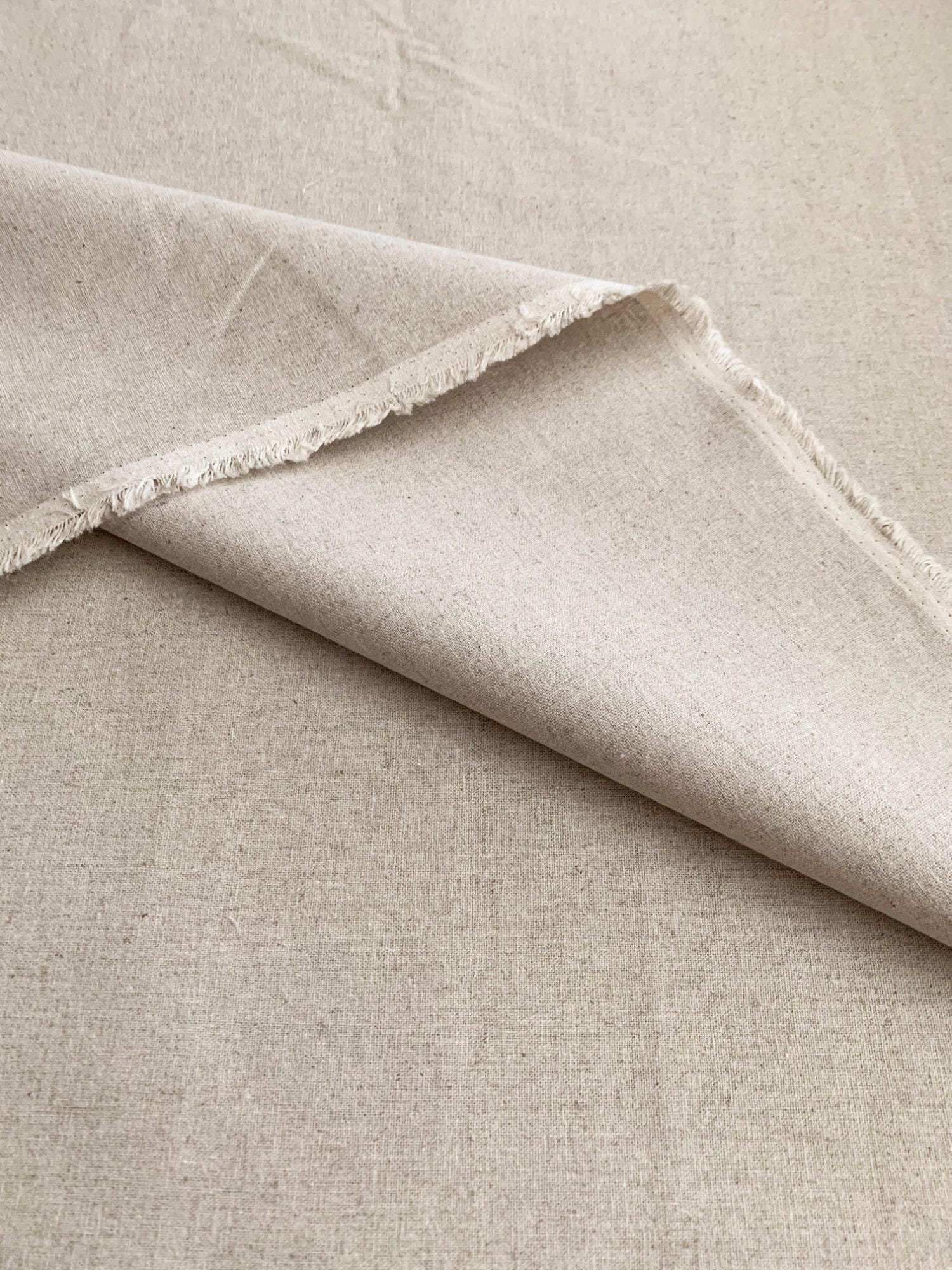Hishiei - Solid Color Cotton/Linen Fabric - Natural