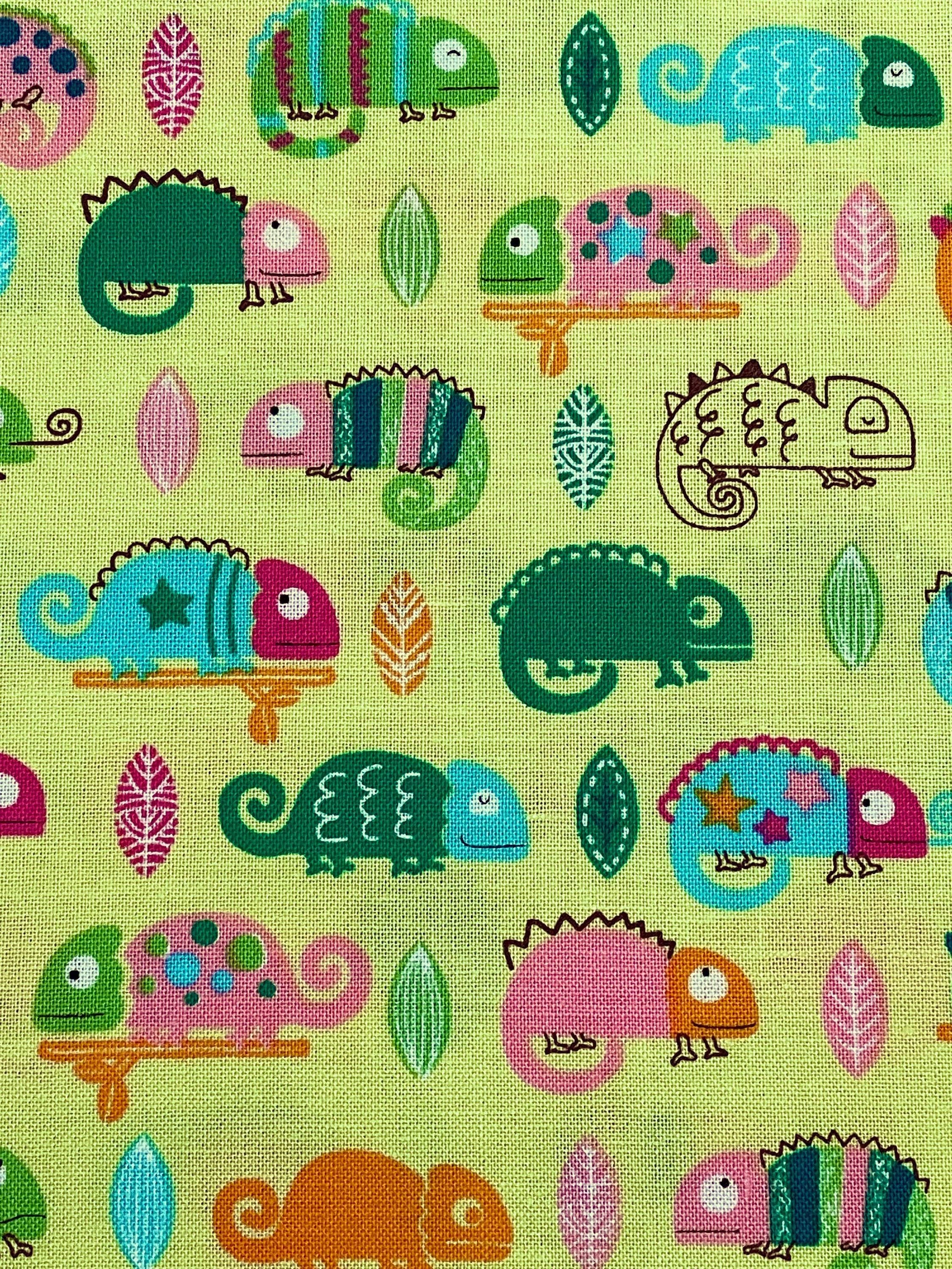 Senyo - Scandinavian Harmony Chameleons Cotton Fabric - Yellow Green