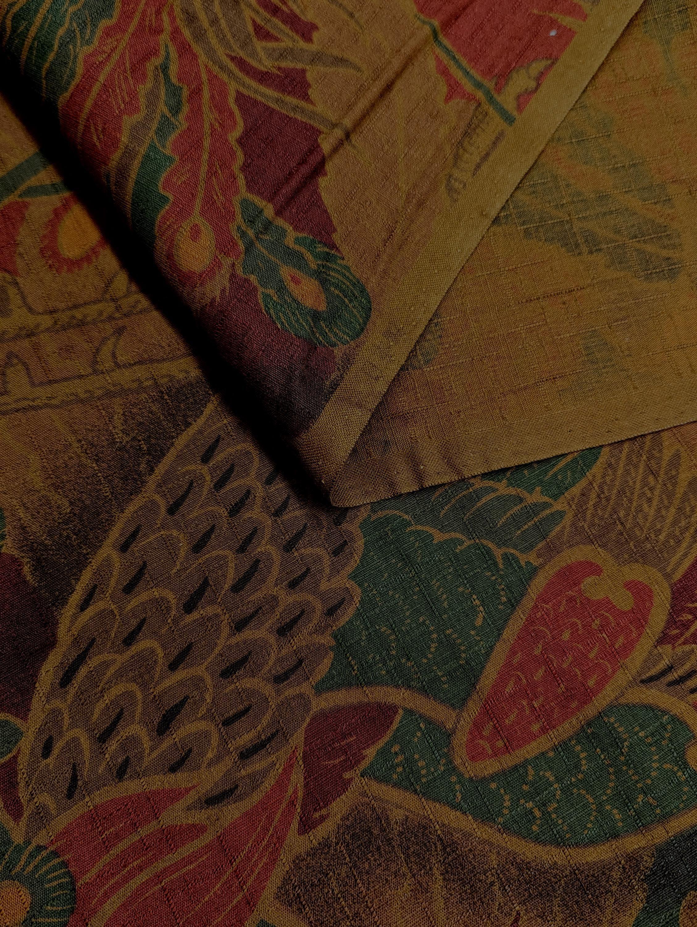 Kobayashi - Rising Phoenixes Cotton Dobby - Dark Sepia