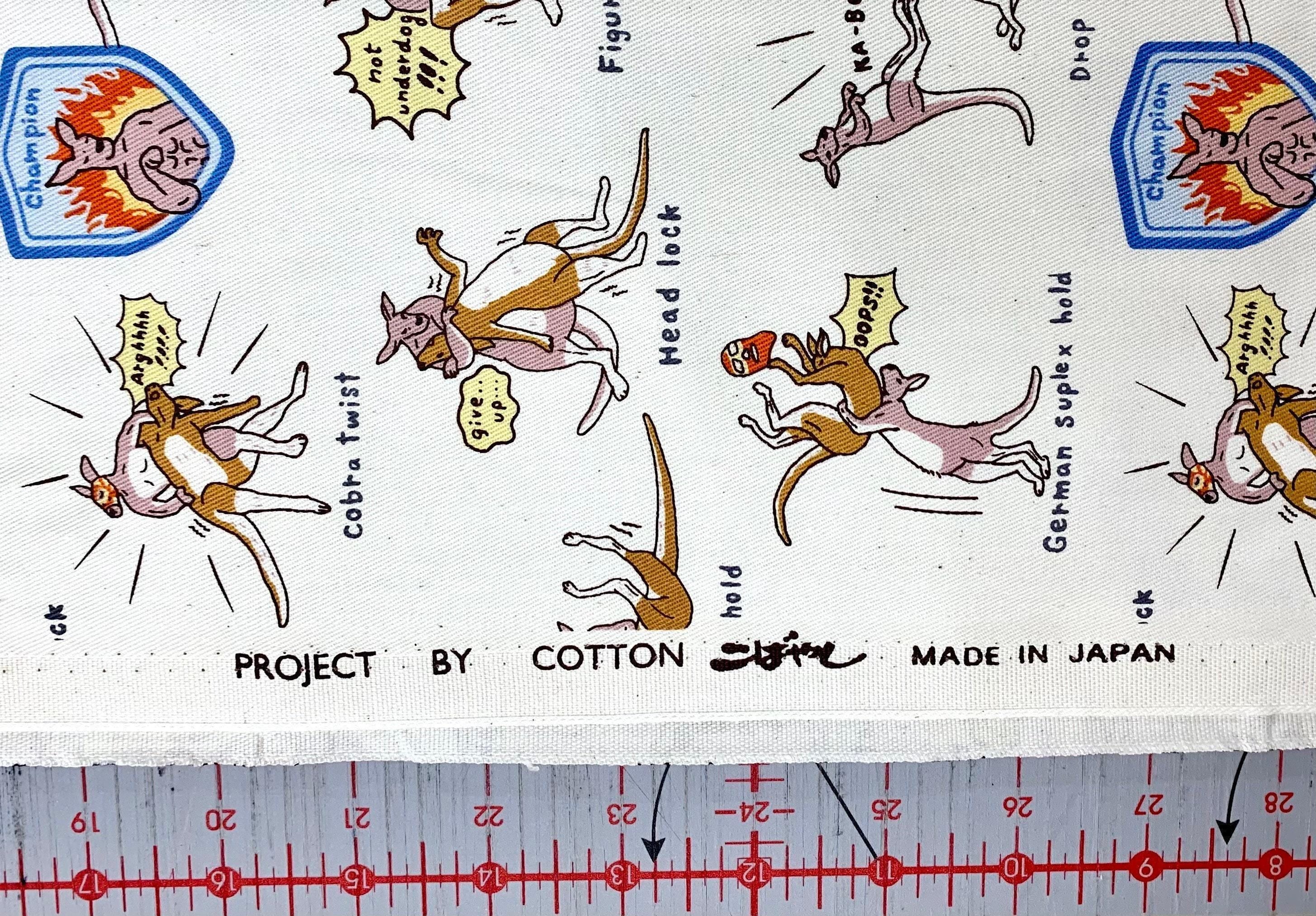 Kobayashi Luche Roo! Japanese cotton twill fabric KTS6806-A cream - half yard