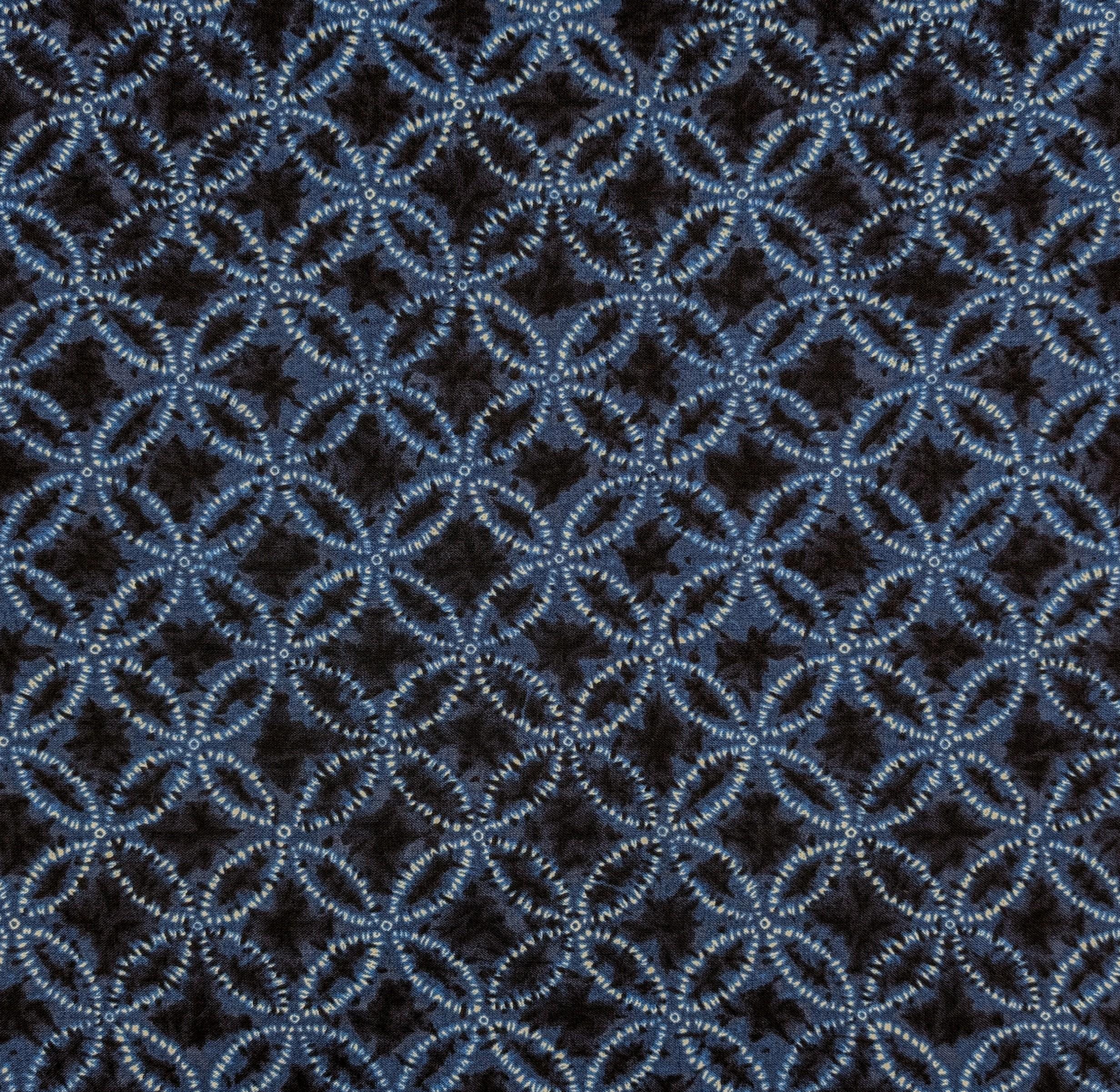 Sevenberry - Shippo Printed Shibori-Style Collection Cotton Fabric - Navy