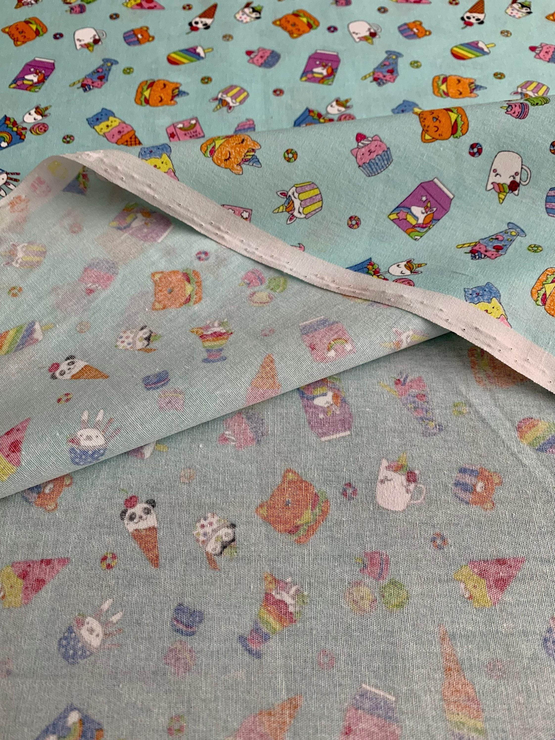 Senyo - Nice Life Snack Animals Cotton Fabric - Blue