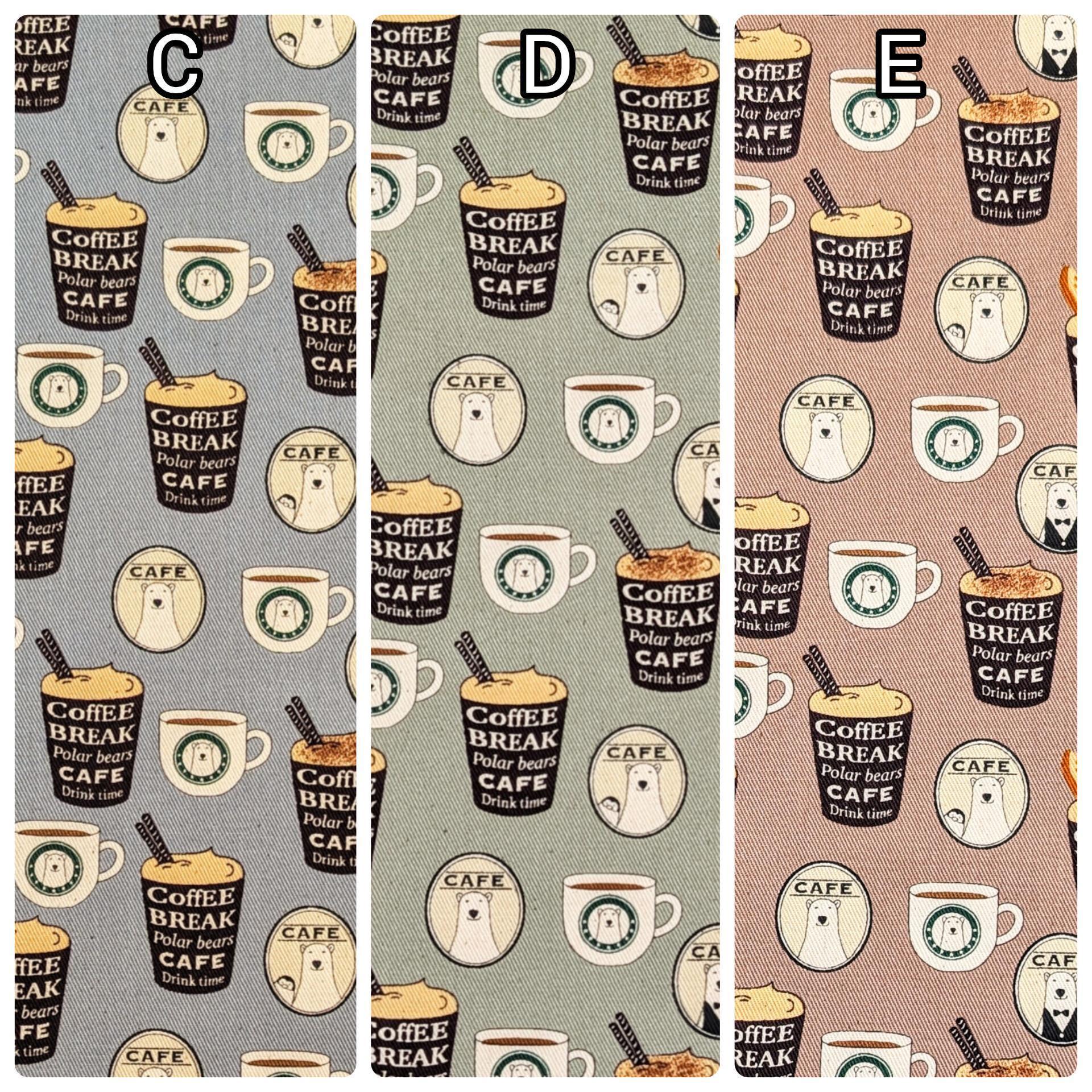 NEW Polar Bear Cafe Kobayashi Japanese cotton oxford twill fabric KTS-7066 E brown