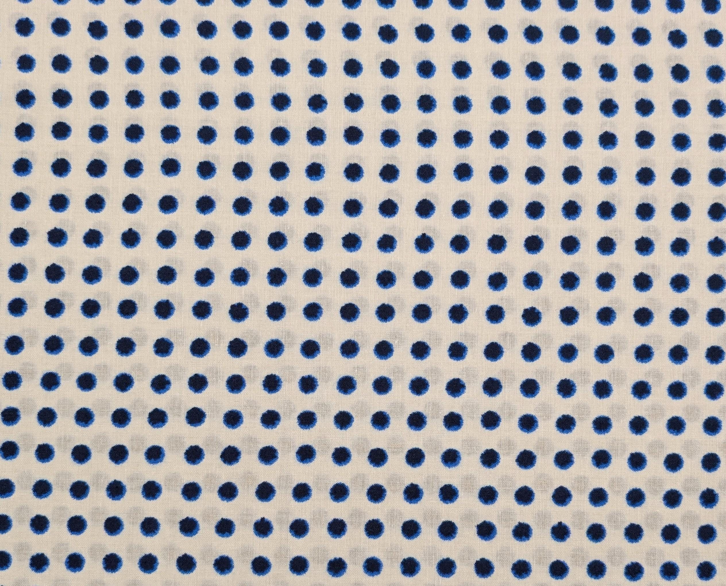 Sevenberry - Polka Dot Printed Shibori-Style Collection Cotton Fabric - White