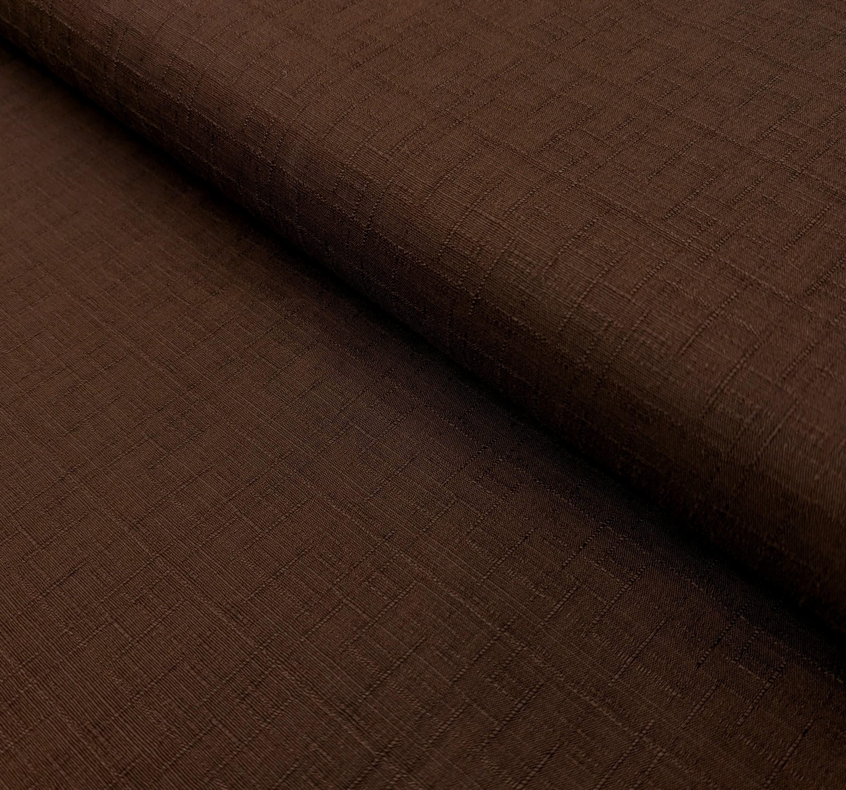 Solid color dobby weave Kobayashi Japanese cotton fabric KC-8260 K brown