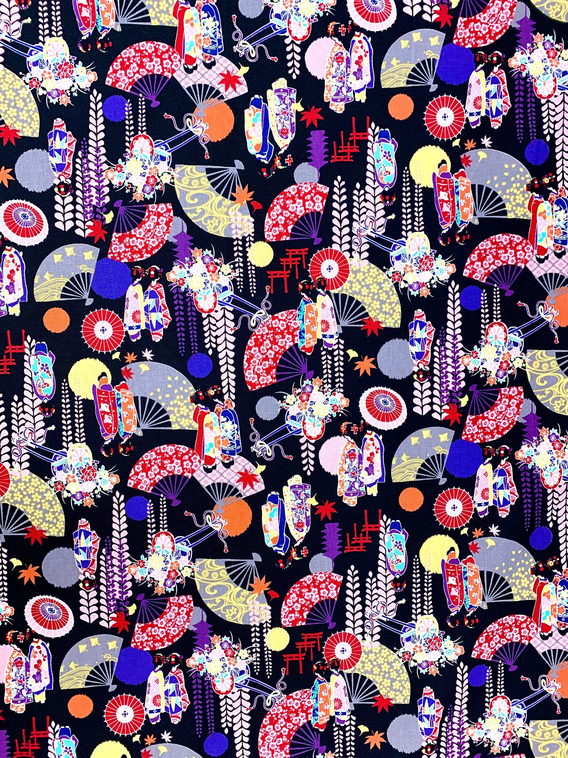 Cosmo - Kyoto Maiko Geisha Cotton - Black