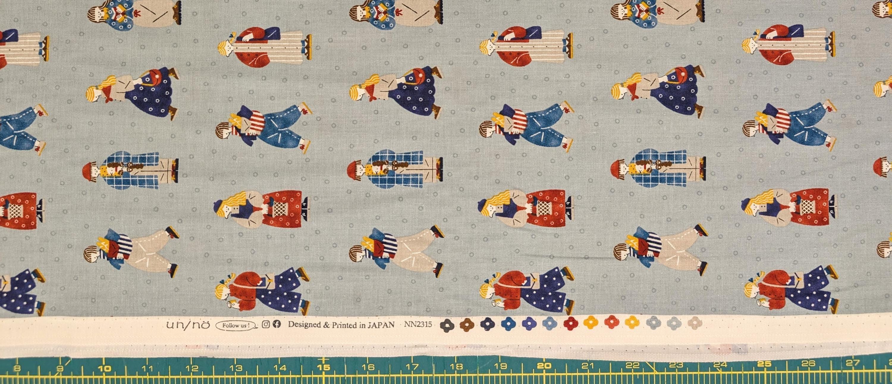 Cosmo - Scandinavian Folk Cotton Fabric - Blue