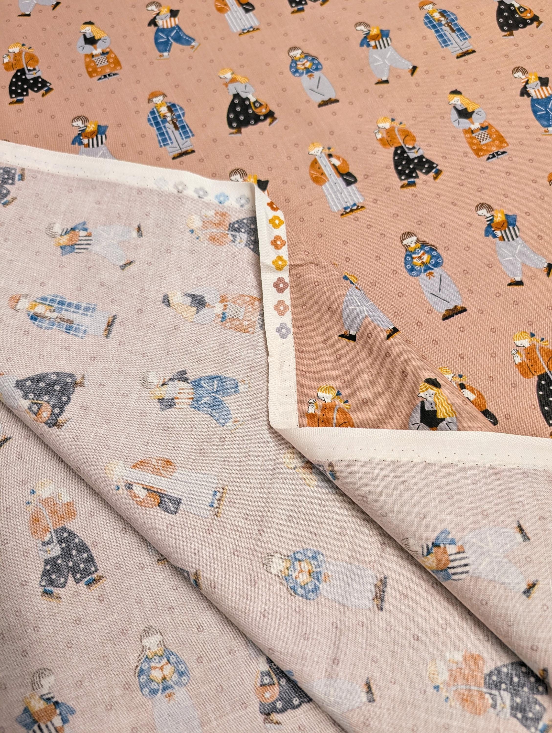 Cosmo - Scandinavian Folk Japanese Cotton Fabric - Pink