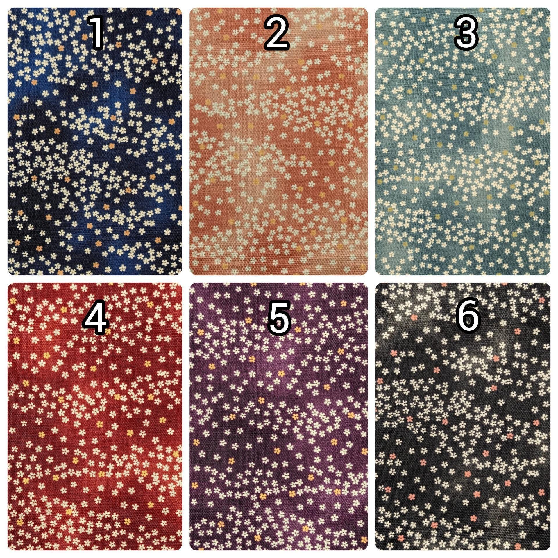 七桜 Sevenberry - Cherry Blossom Sky Cotton Fabric - Navy Blue