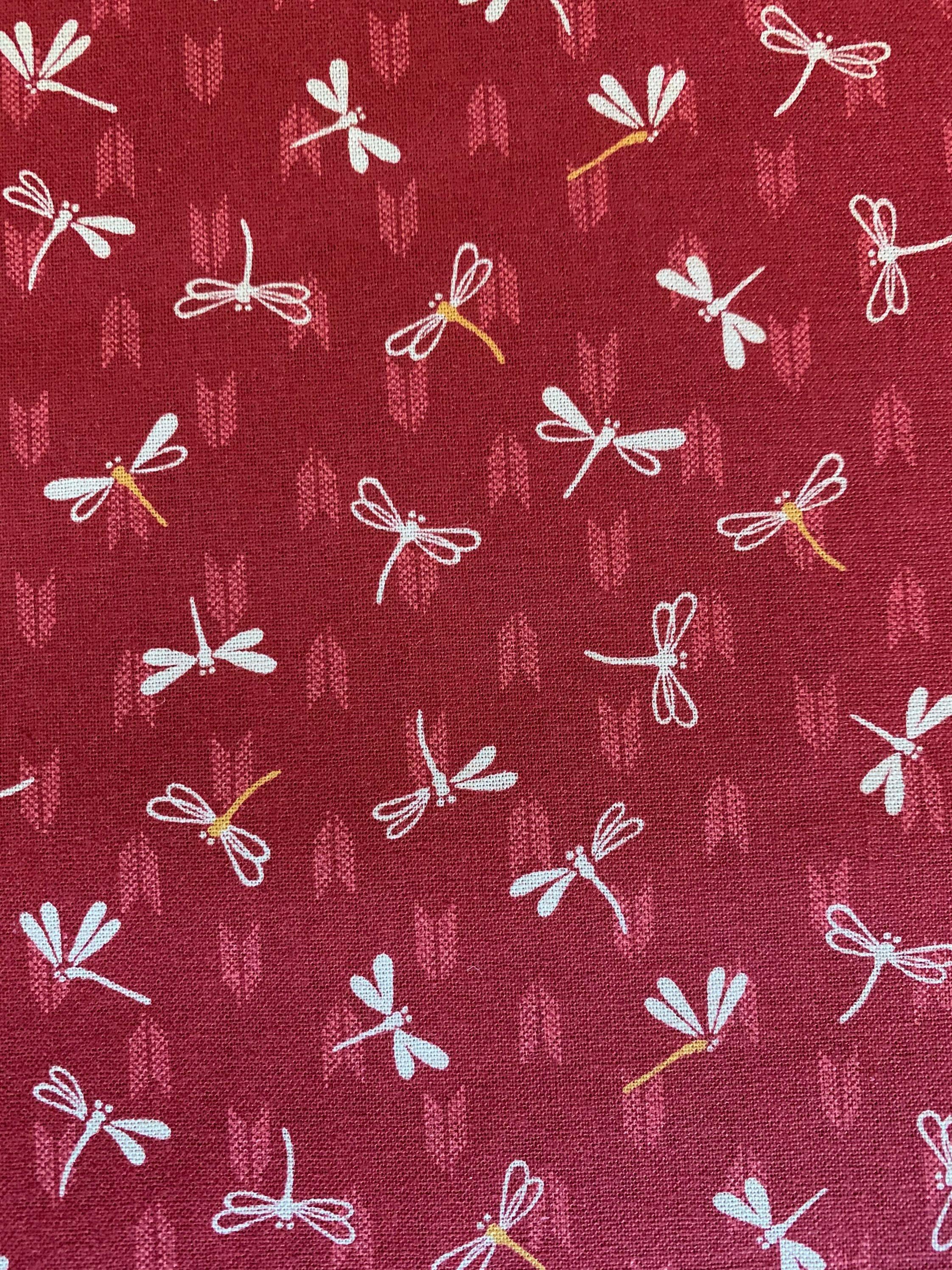 Sevenberry - Dragonflies and Arrows Cotton Fabric - Red