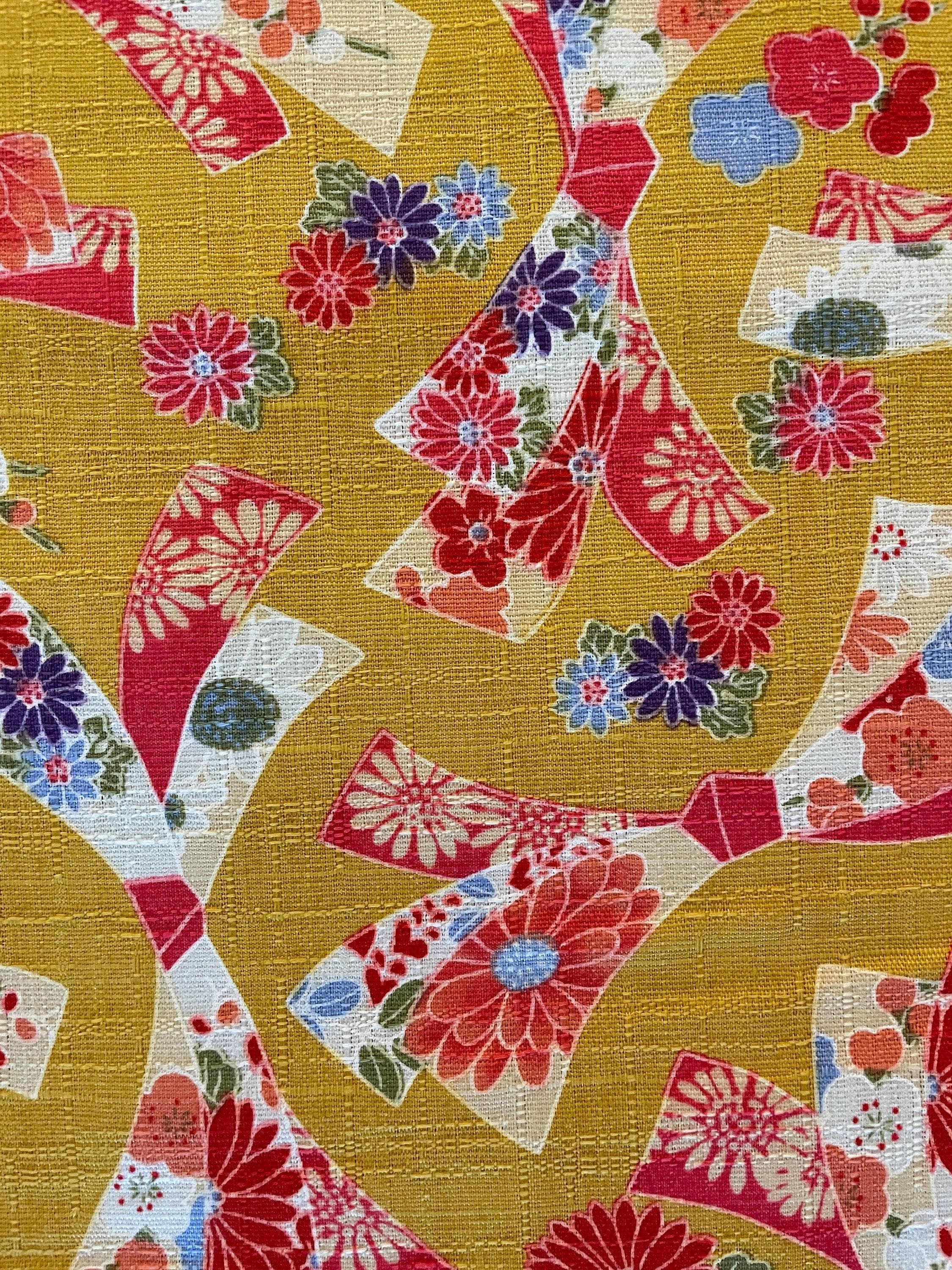 Hokkoh - Floral Noshi Cotton Fabric - Yellow