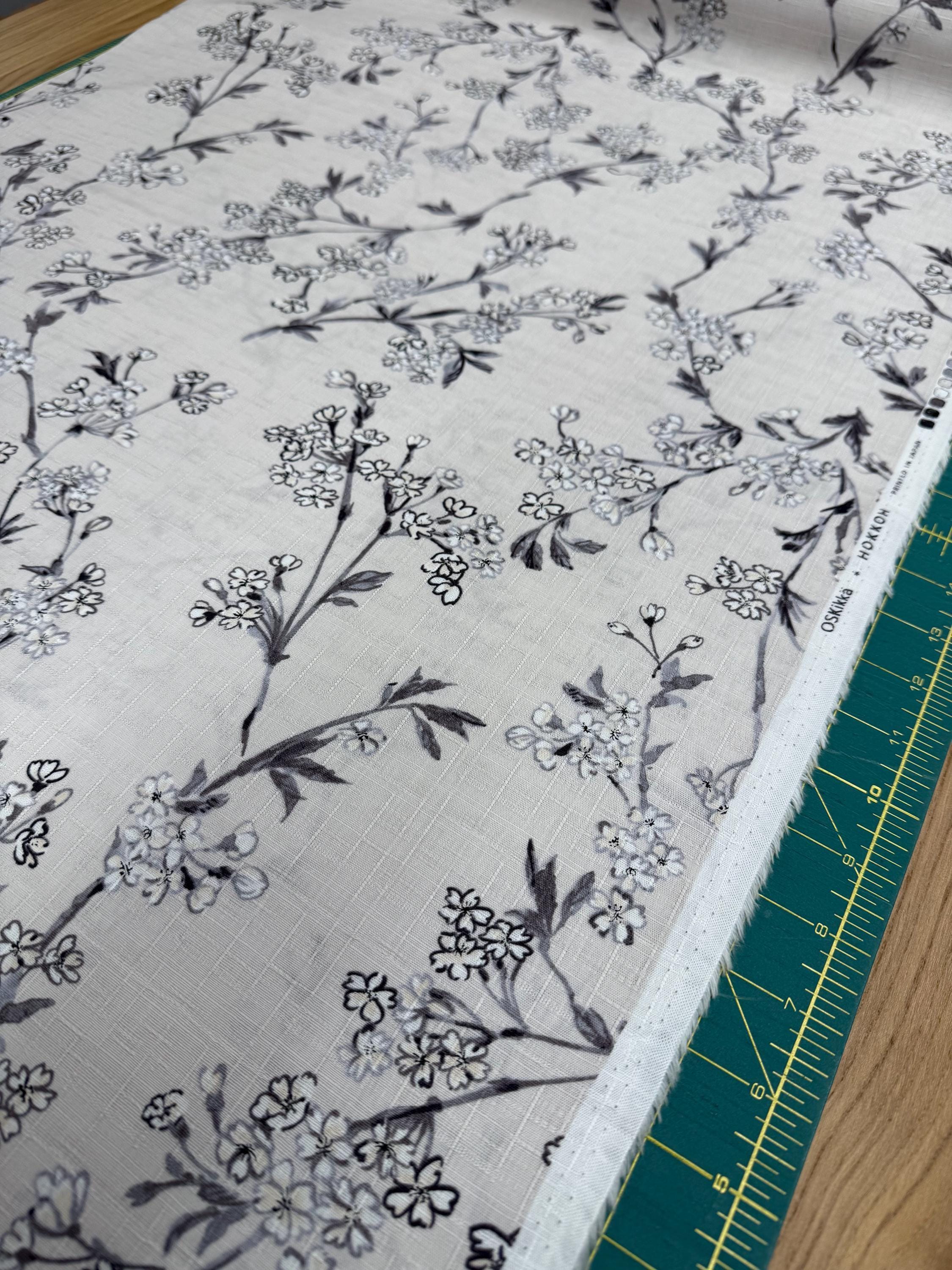 Hokkoh - Cherry Blossom Branches Cotton Dobby - Cream