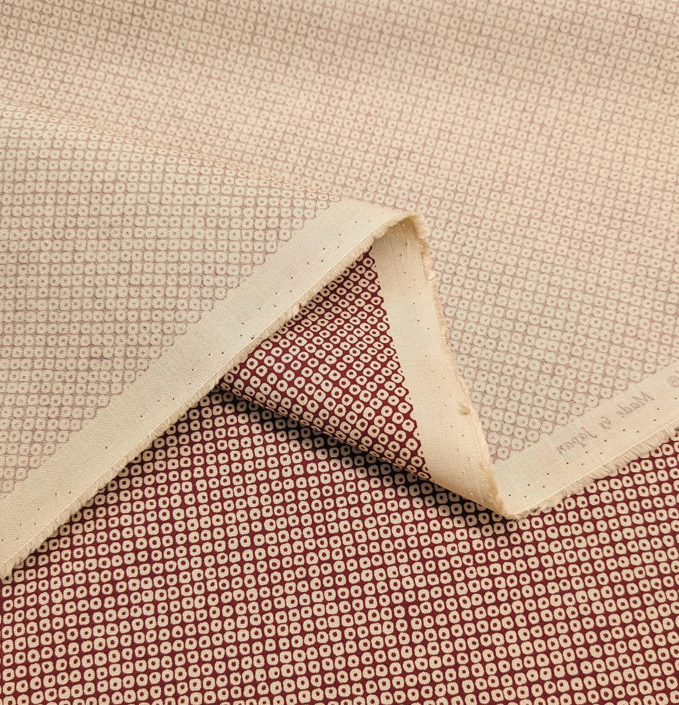 Sevenberry Kanoko Dots Japanese cotton fabric 88222-9-5 beige & red