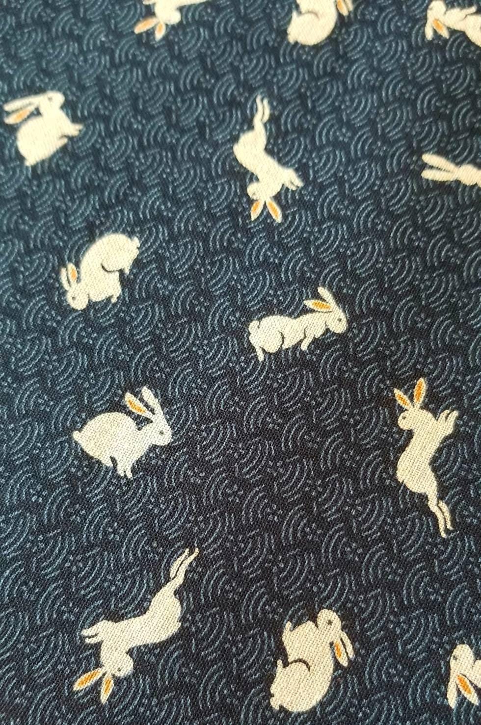 Sevenberry - Bunnies and Waves Cotton Fabric - Blue