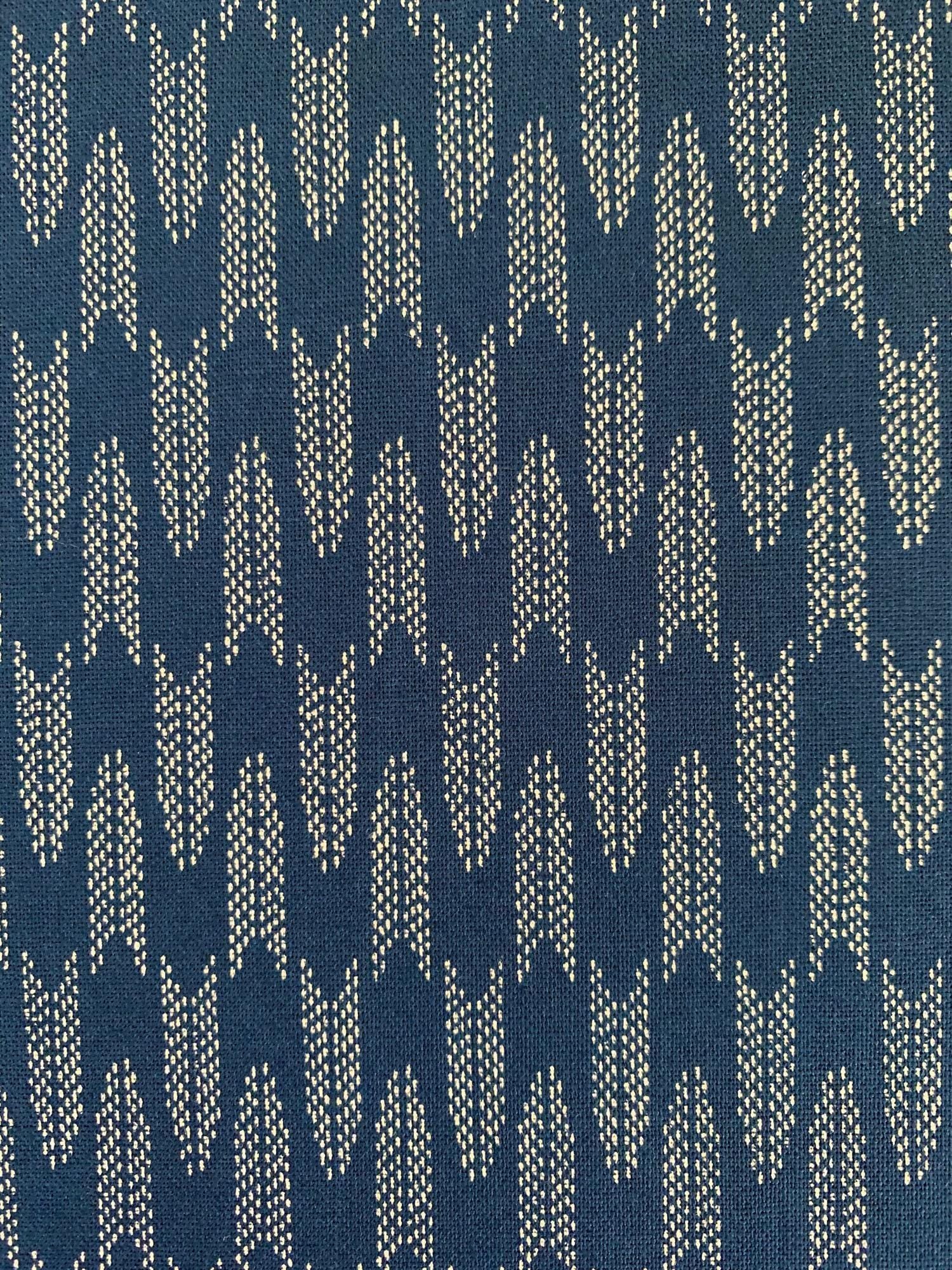 Sevenberry - Zigzag Yabane Arrows Cotton Fabric - Blue Beige