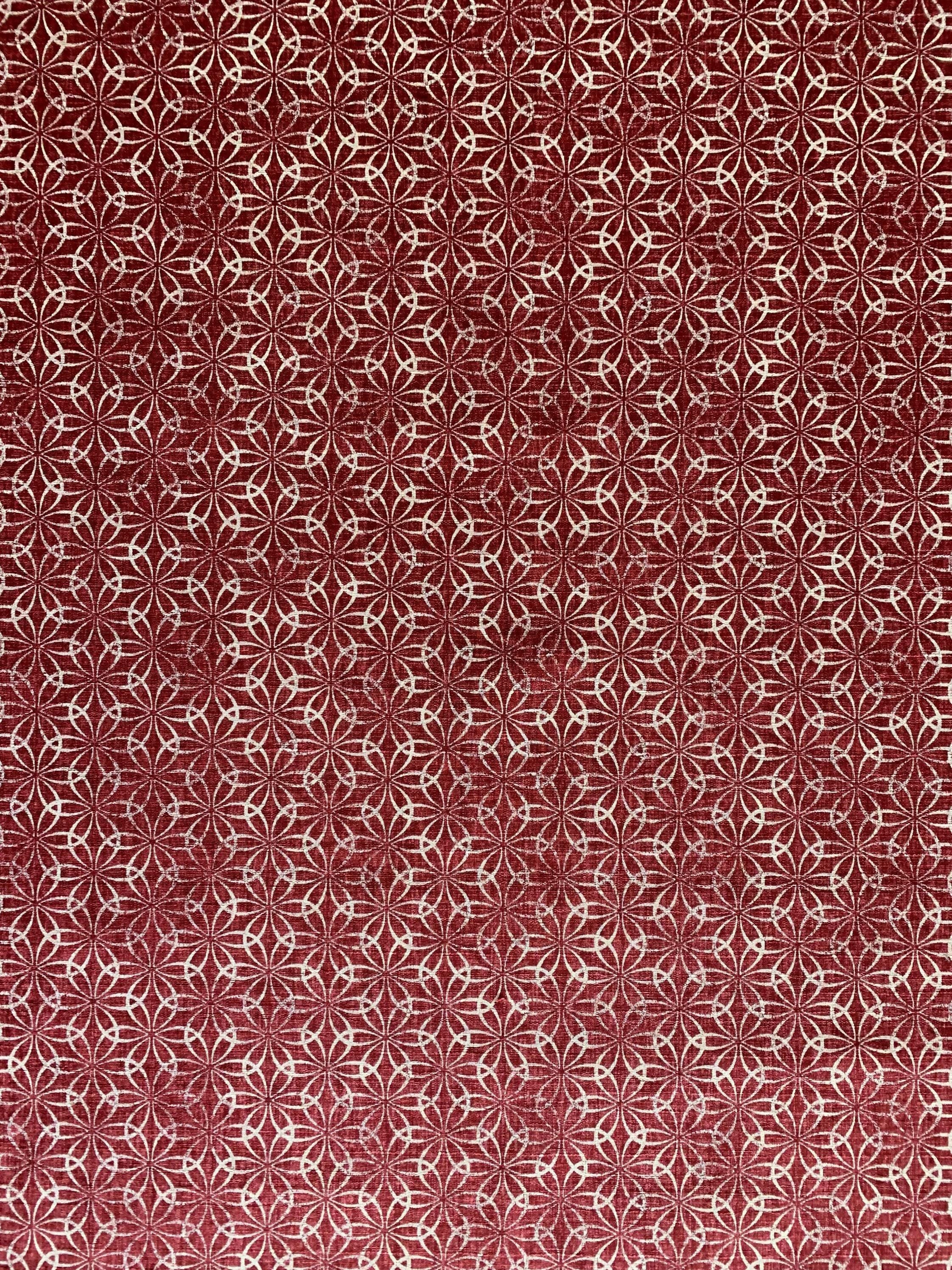 Linked Flowers Morikiku Japanese cotton dobby M-24100-D23 red