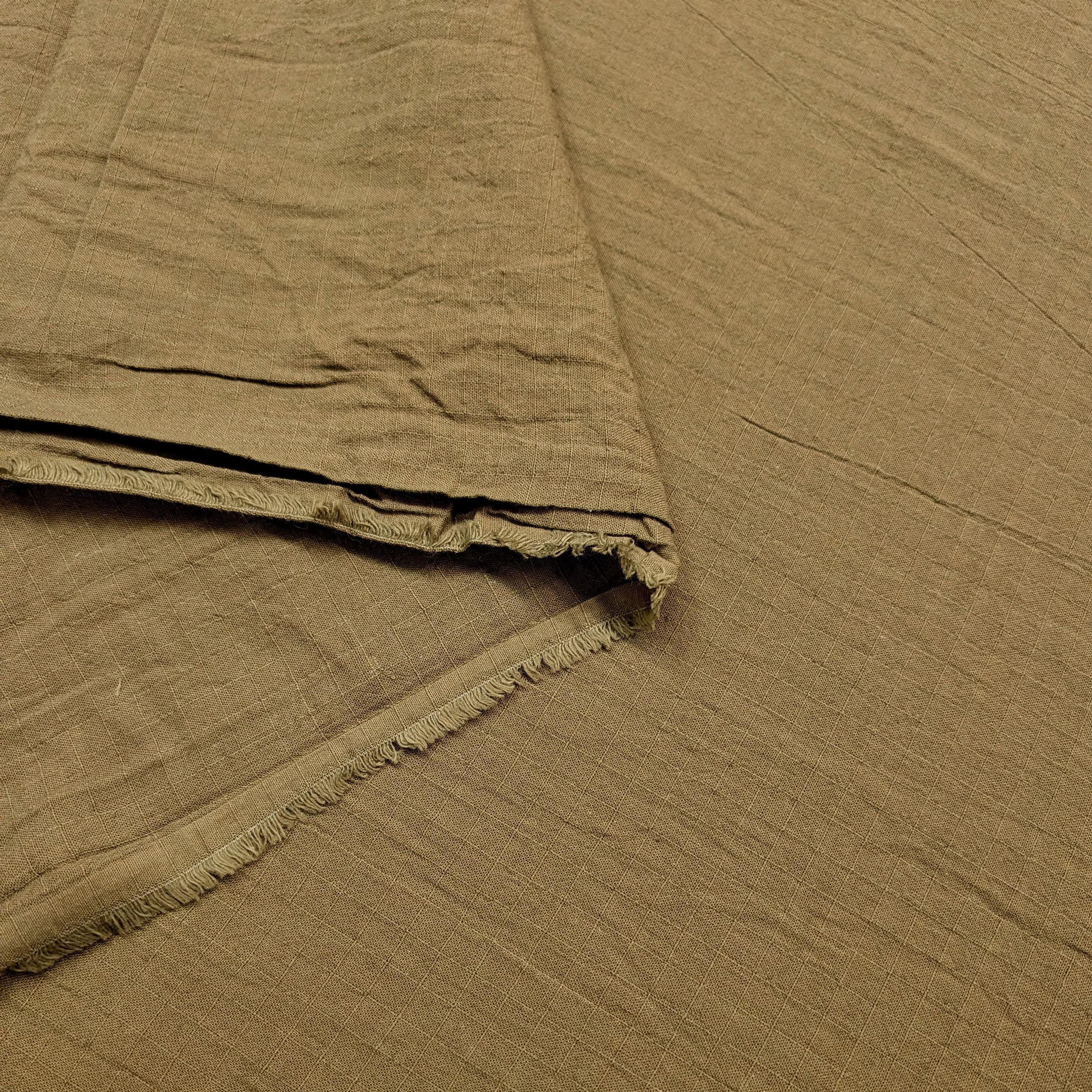 NEW Soft Gridded Dobby Cosmo Japanese cotton linen fabric AD-5747 255 gray khaki