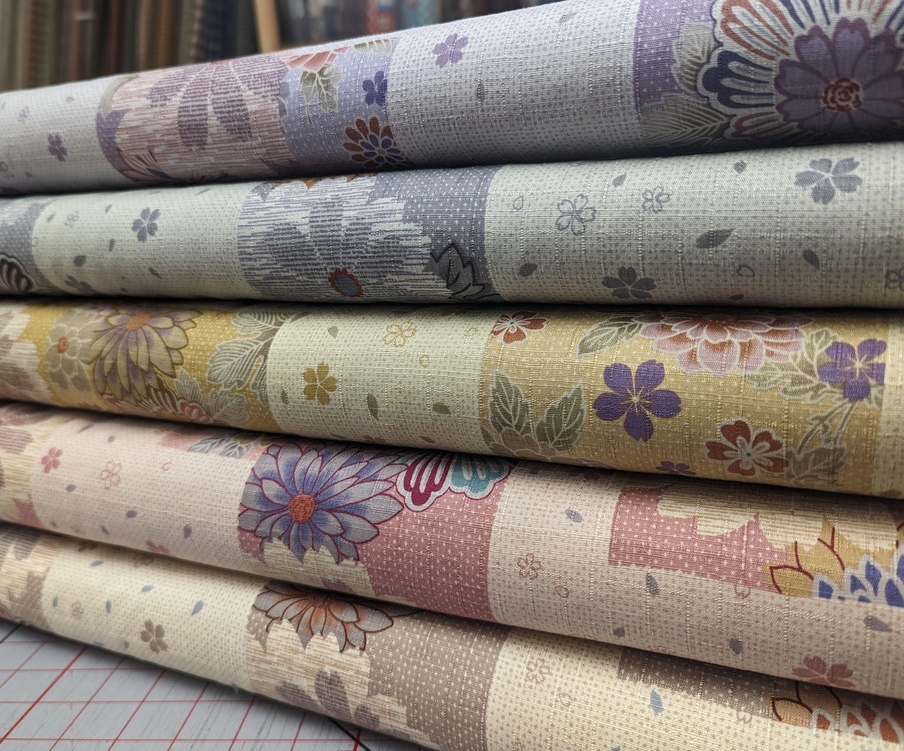 Kobayashi - Spring Pastel Flowers Cotton Dobby - Gray