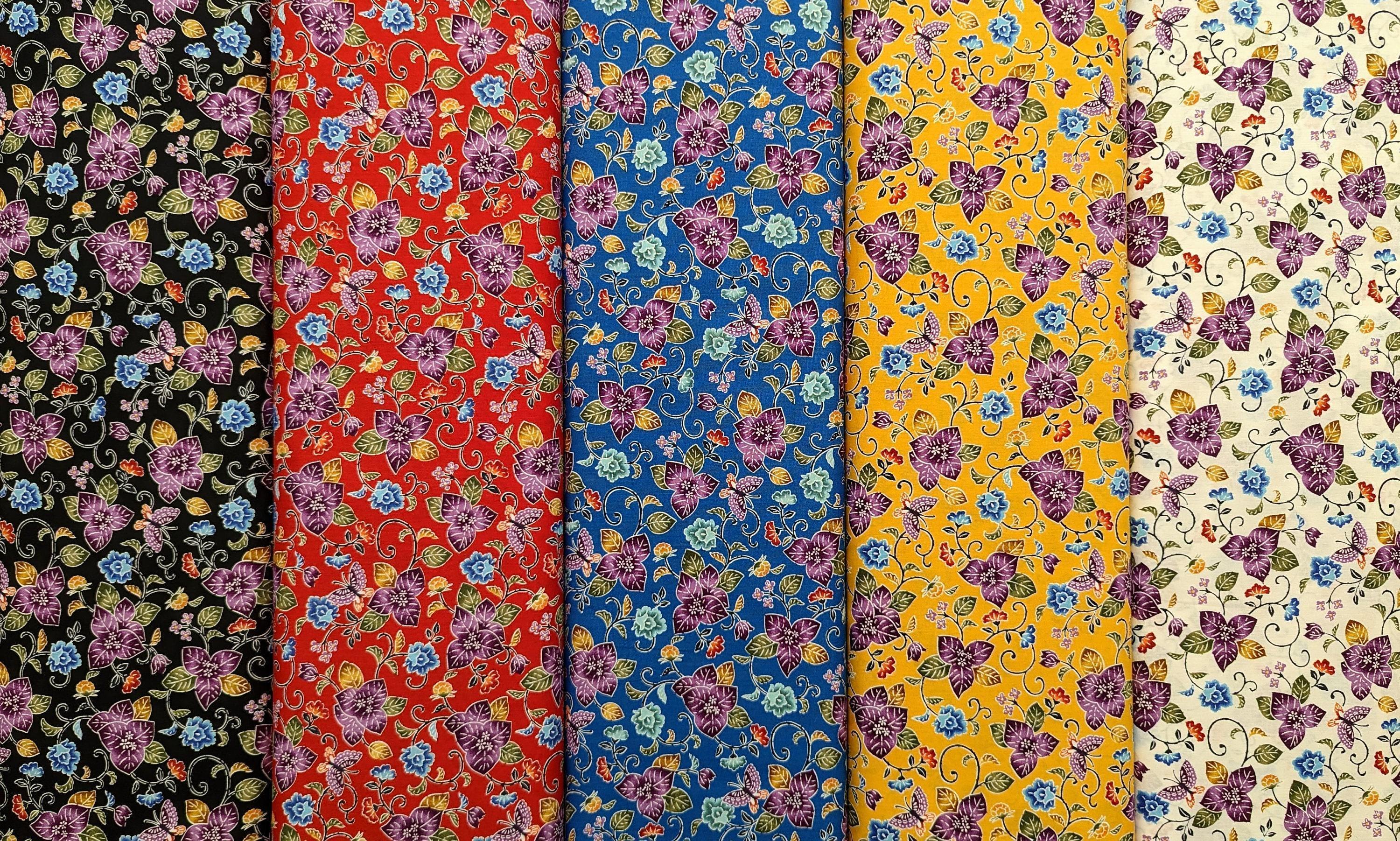 Cosmo - Tropical Flowers Cotton - Blue