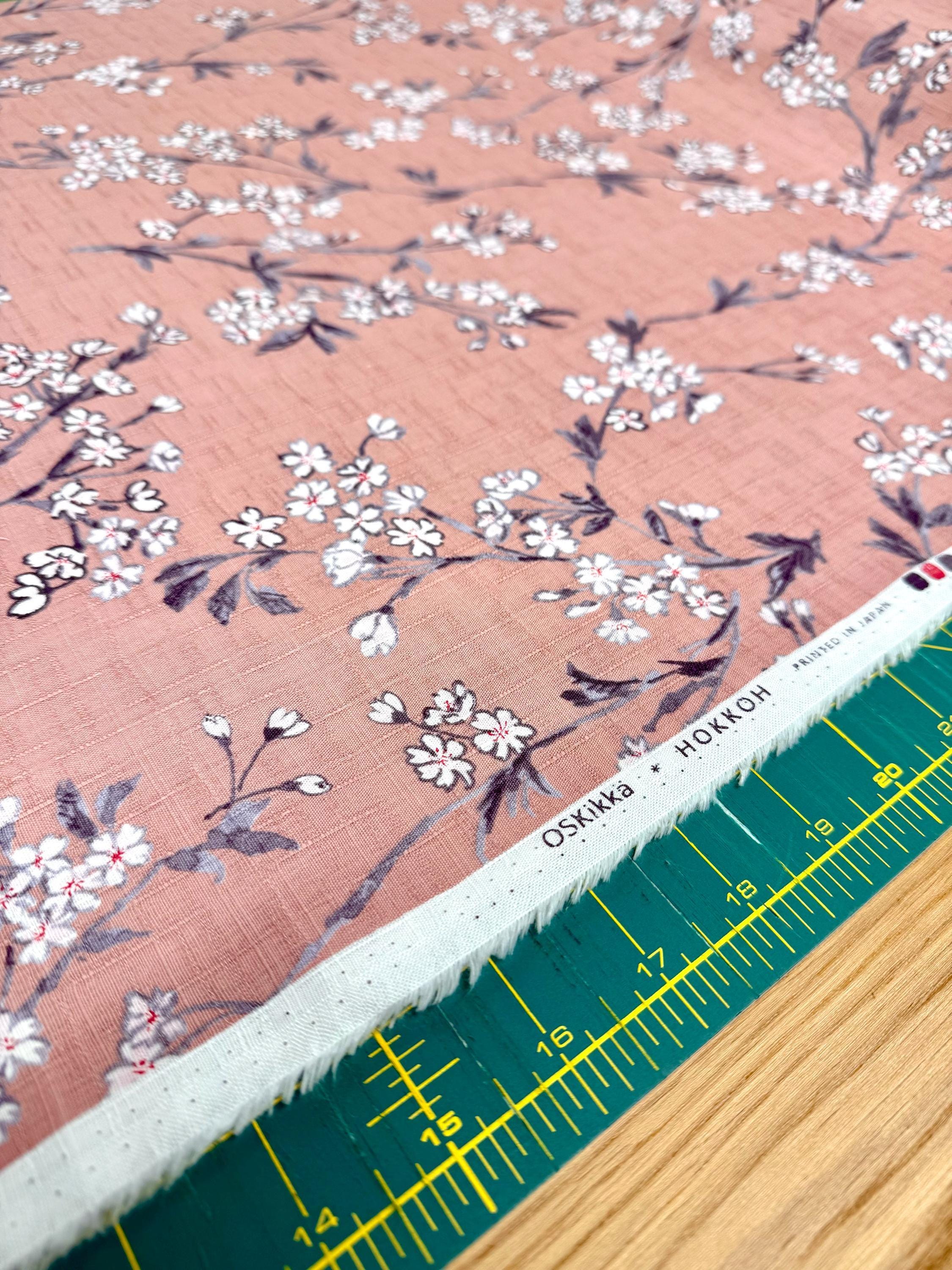 NEW Cherry Blossom Branches Hokkoh Japanese dobby cotton fabric 1024-1130-1A cream