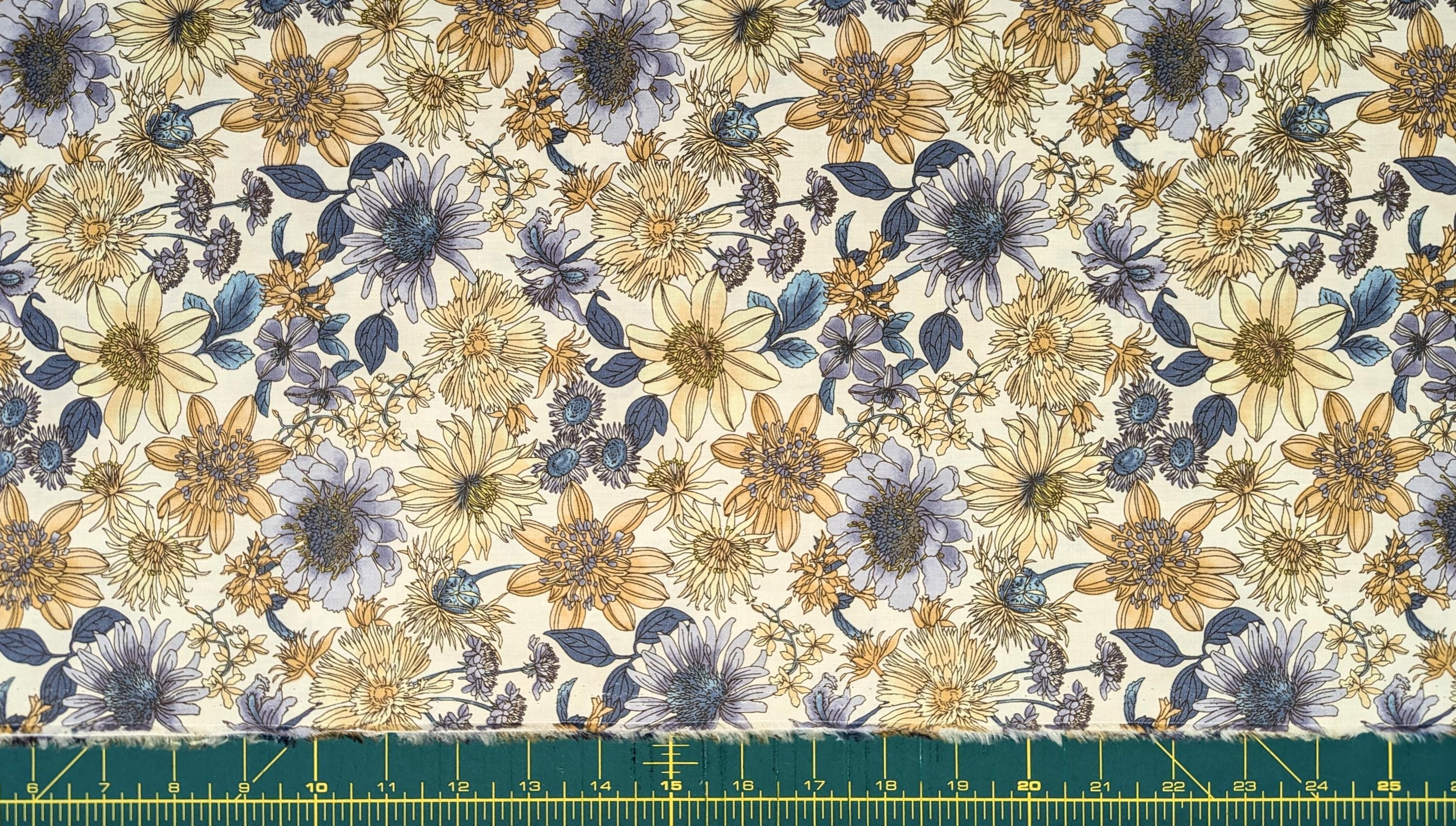 Hokkoh - Meadow Bouquet Cotton Fabric - White