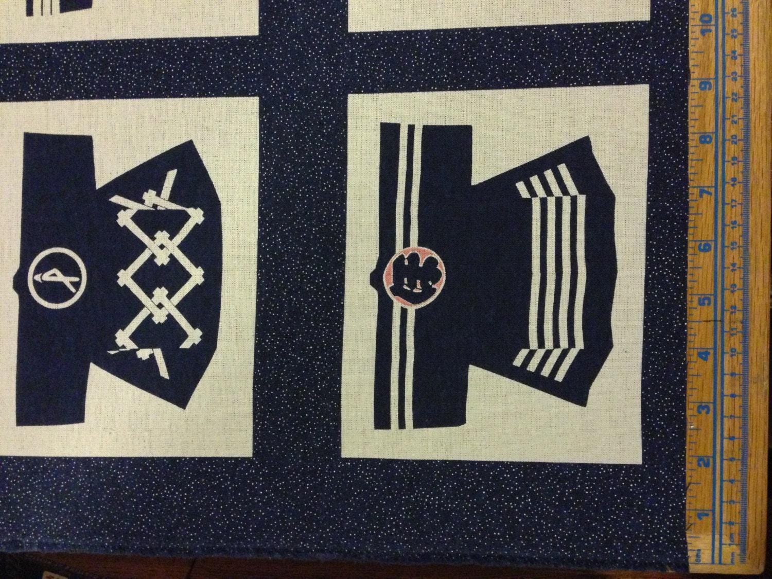 Orimono Imports - Fire Coat Hanten Cotton Fabric Panel - Navy or Black