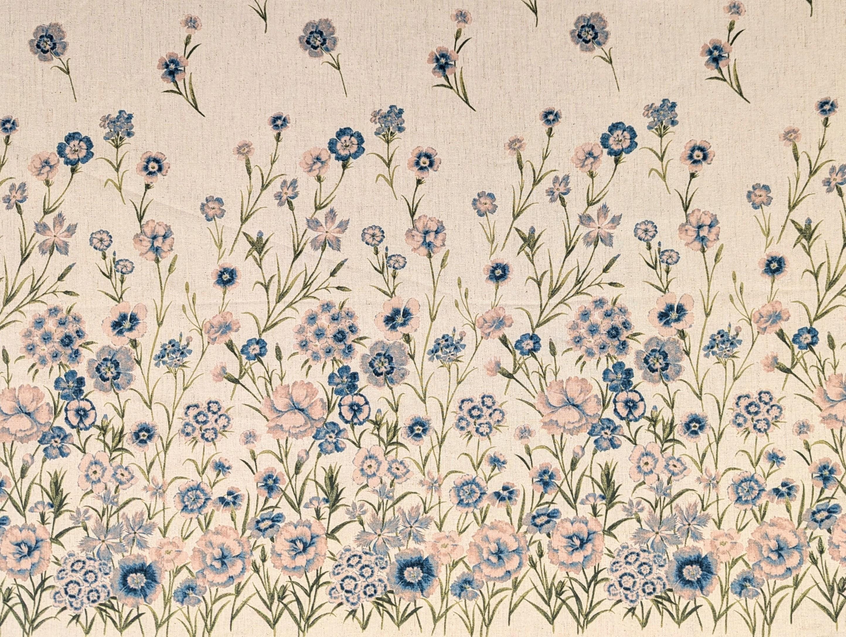 Koizumi - Summer Meadows Panel Momen-T Cotton/Linen Fabric - Beige