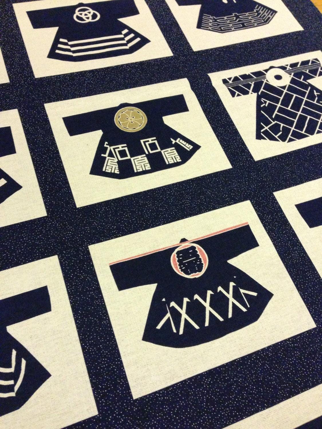 Orimono Imports - Fire Coat Hanten Cotton Fabric Panel - Navy or Black