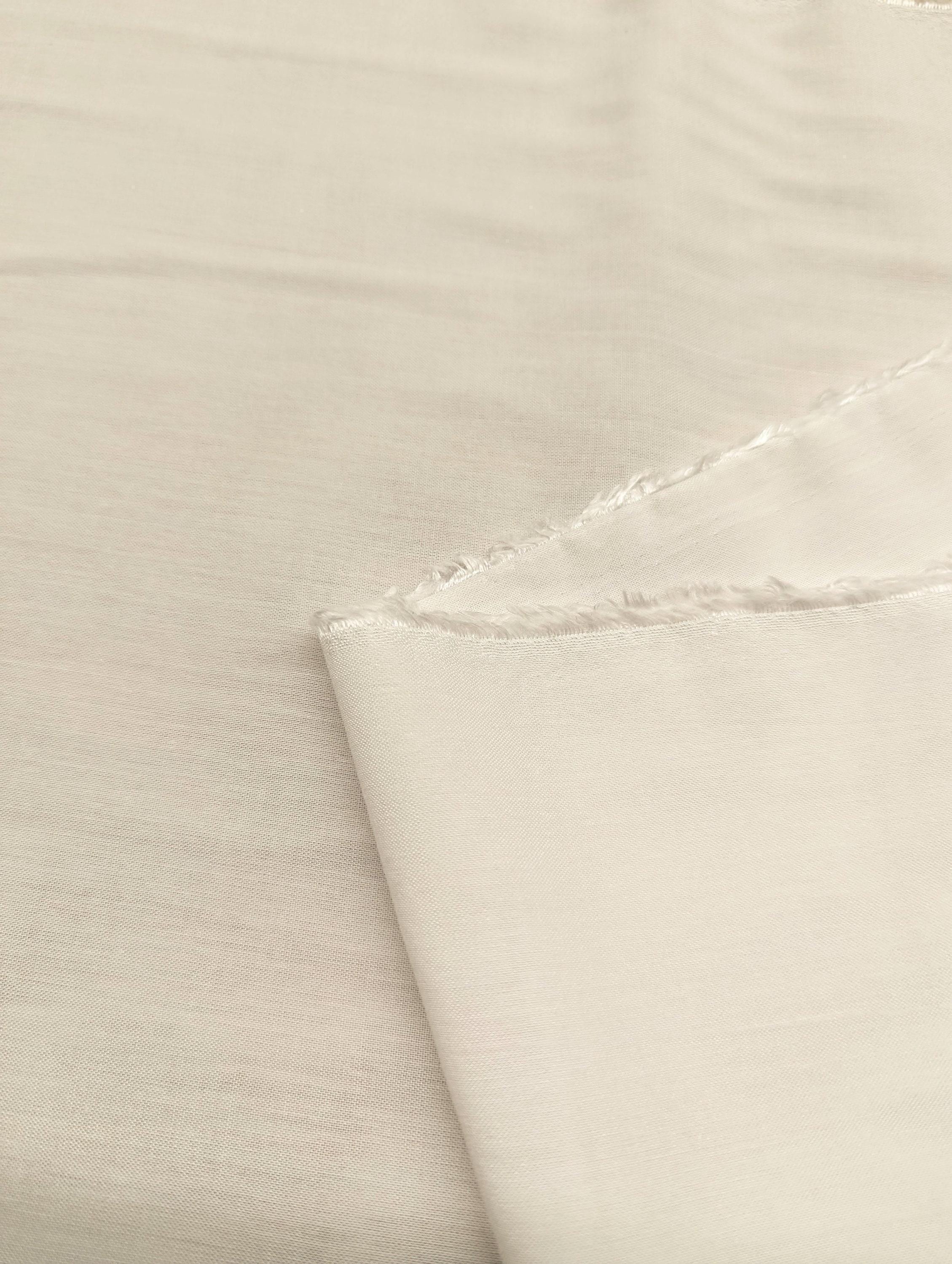 Sunwell - Organic Yarn Dyed Heathered Cotton/Tencel Chambray - Solid White