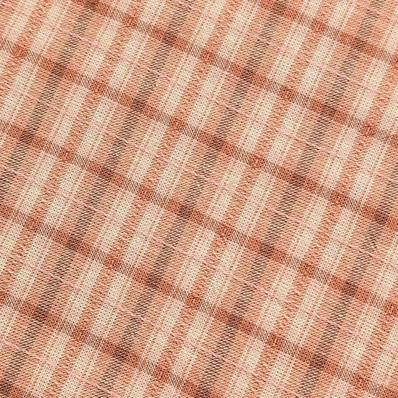 Textile Pantry - Junko Matsuda Yarn Dyed Plaid Cotton Fabric - Pink and Beige