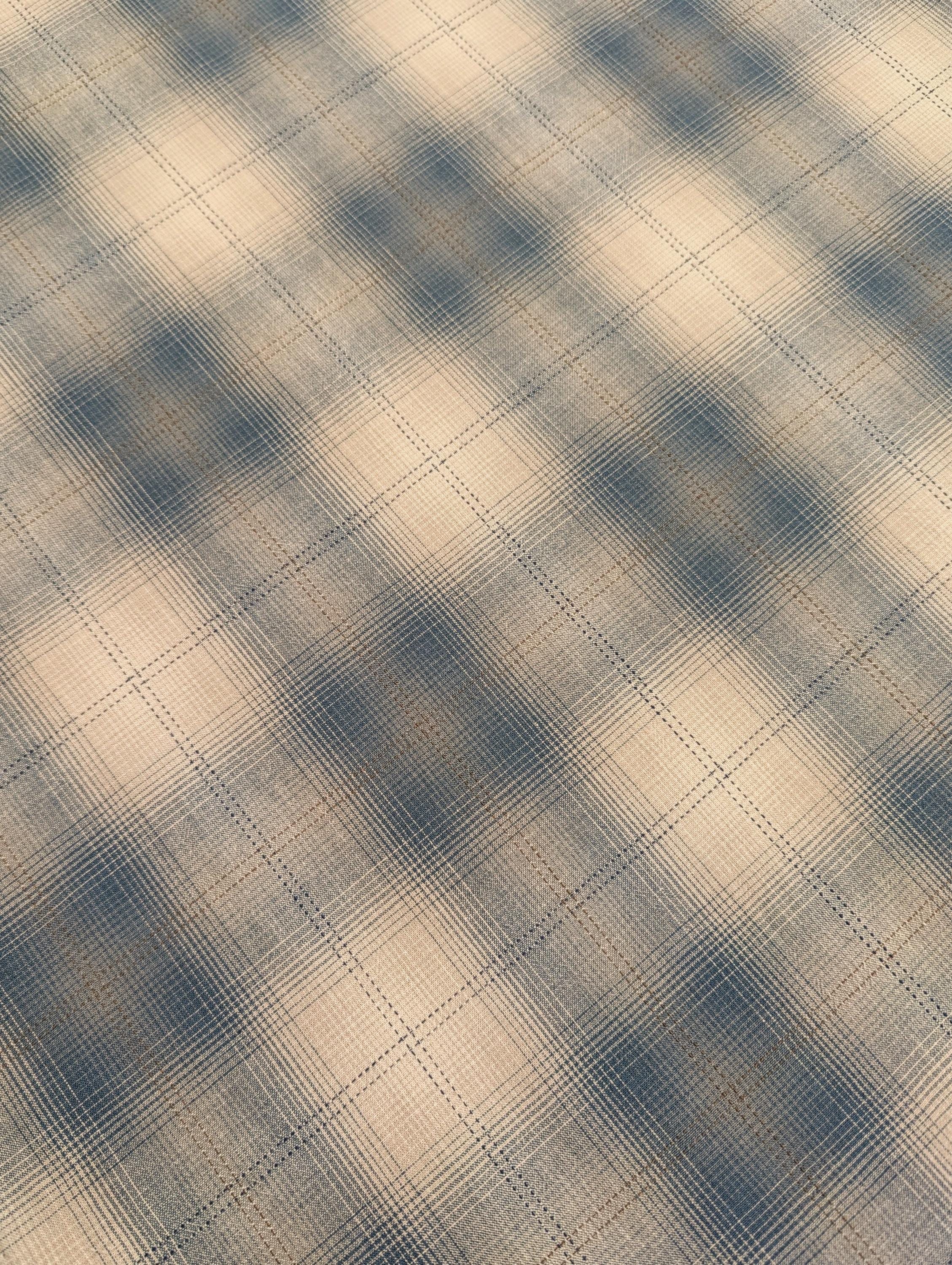 Japanese yarn dyed big plaid cotton fabric 4547-347 light blue